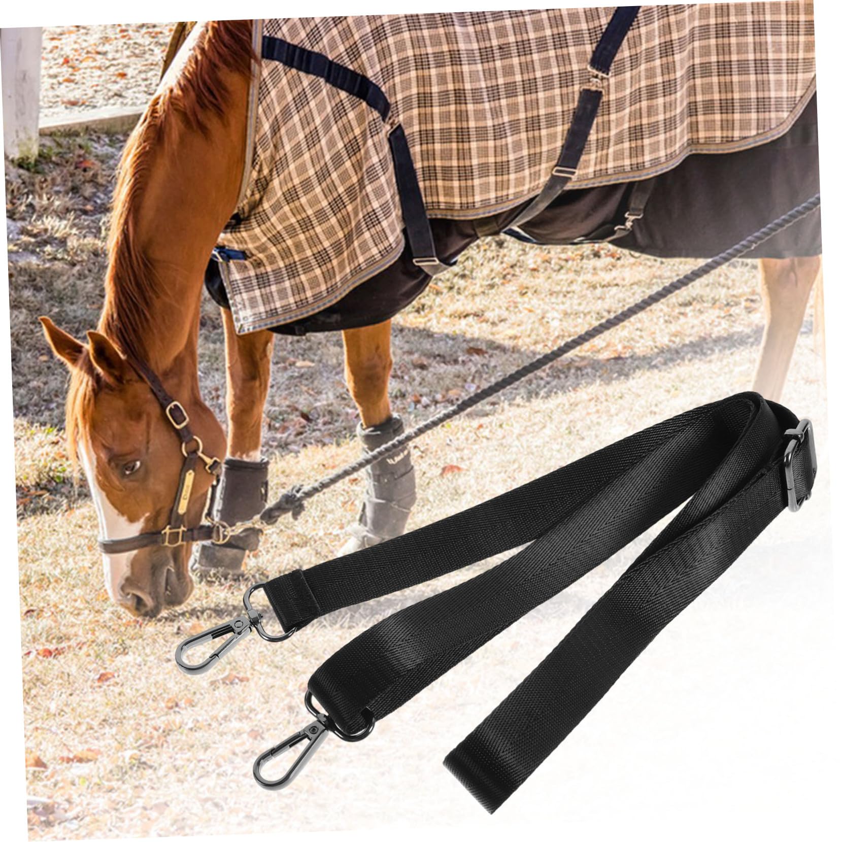 Parliky Elastic Horse Blanket Leg Straps - Set of 4 Durable Nylon Straps with Metal Buckles for Secure Fit | Perfect for Equestrian Training, Riding & Horse Care