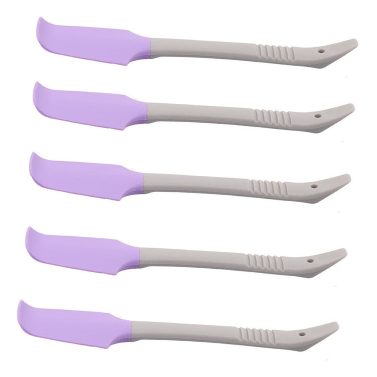 5Pcs Purple Wax Spatula Set - Skin Care & Makeup Tools for Waxing, Lipstick, Cream Scraping - Durable Beauty Supplies for Salon, Home & Travel Use - NOLITOY