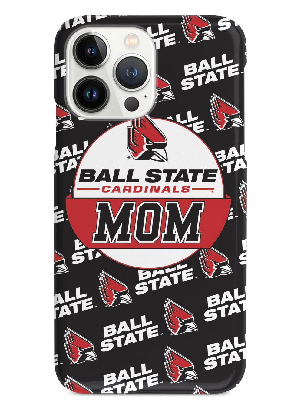 3D Textured iPhone 15 Pro Max Case - Shockproof Rubber Bumper Cover with Grip - Protective Phone Case for Apple iPhone 15 Pro Max (Ball State Cardinals Design) - Perfect for College Students, Moms & Cardinals Fans - Ideal for Daily Use, Work & School Activities