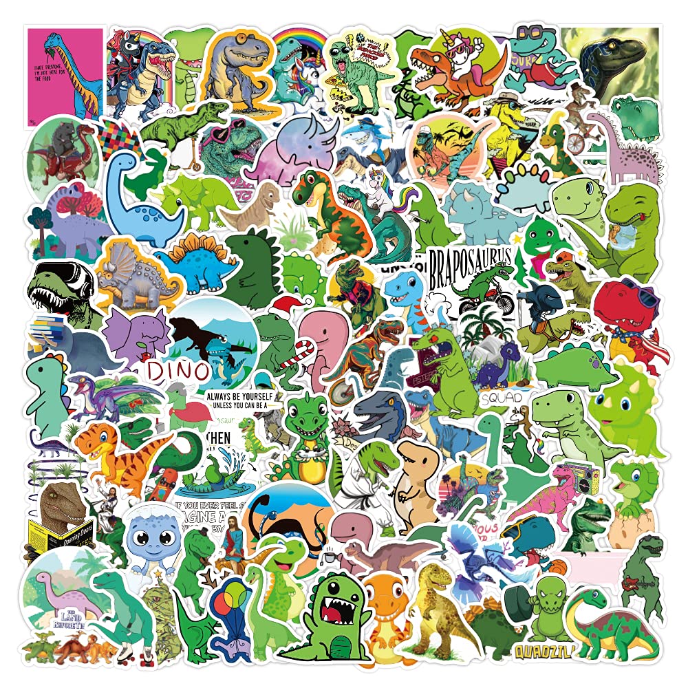 Dinosaur Stickers Vinyl Waterproof - Fun Decals for Adults, Teens, Kids - Perfect for Journals, Water Bottles, Hydroflasks & Laptop Decor - Great for School, Office & Home DIY Projects