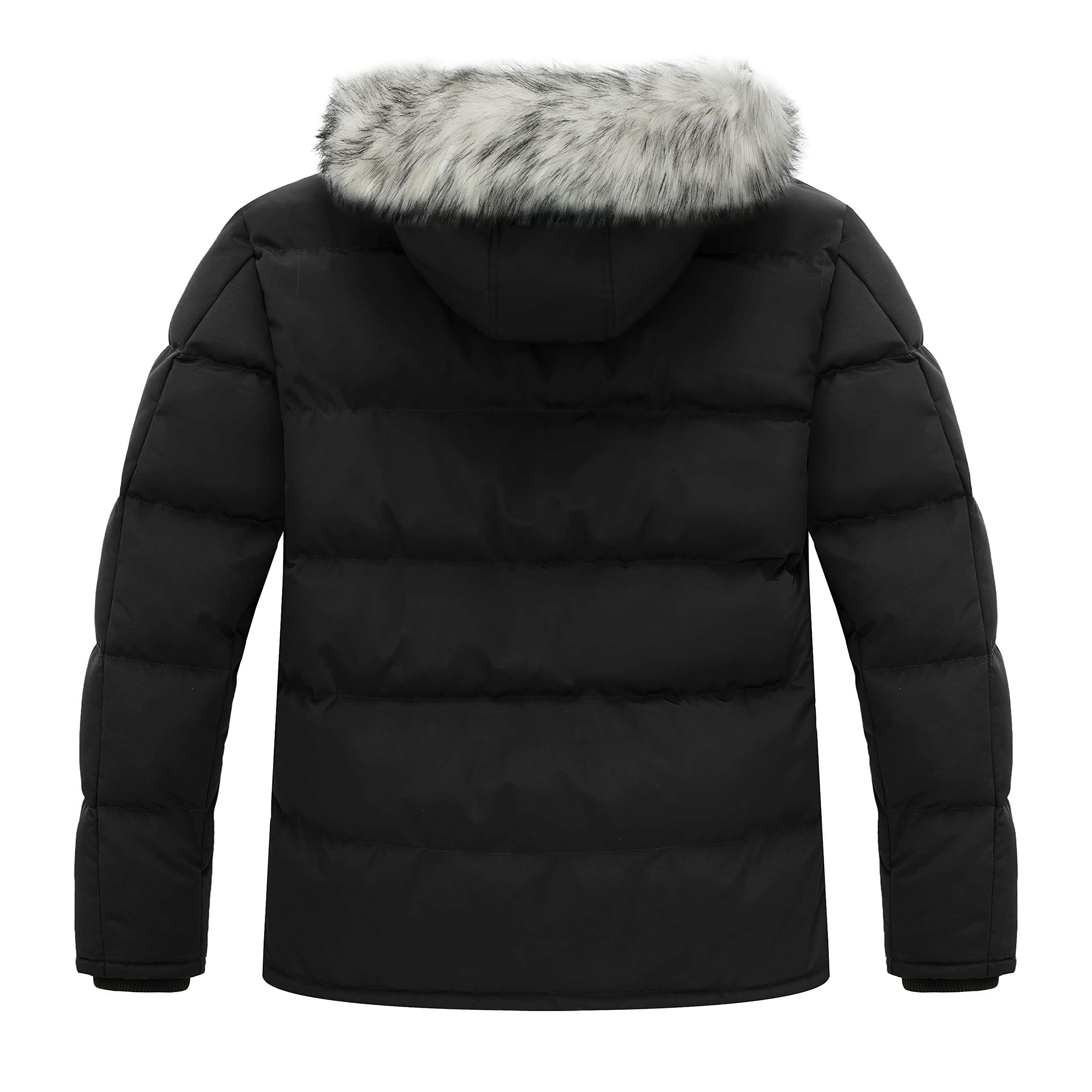 Soularge Men's Big and Tall Thick Padded Winter Parka Coat with Removable Hood - Warm Windproof Jacket for Outdoor Activities, Snow Sports, and Cold Weather Protection