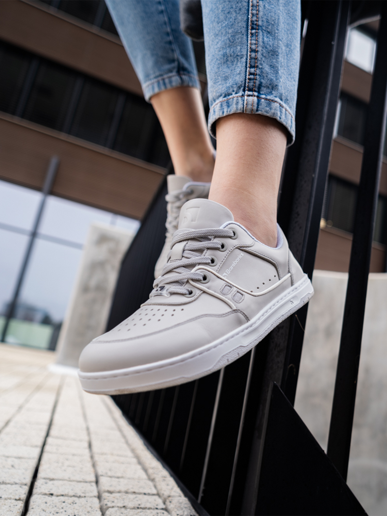 Barebarics Arise Barefoot Sneakers for Women & Men - Light Grey Minimalist Shoes for Running, Walking & Gym Workouts