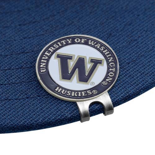 NCAA Golf Cap Clip with 2 Removable Double-Sided Magnetic Ball Markers - Easy Hat Attachment for Golfers | Perfect for Golf Tournaments, Practice & Fan Support