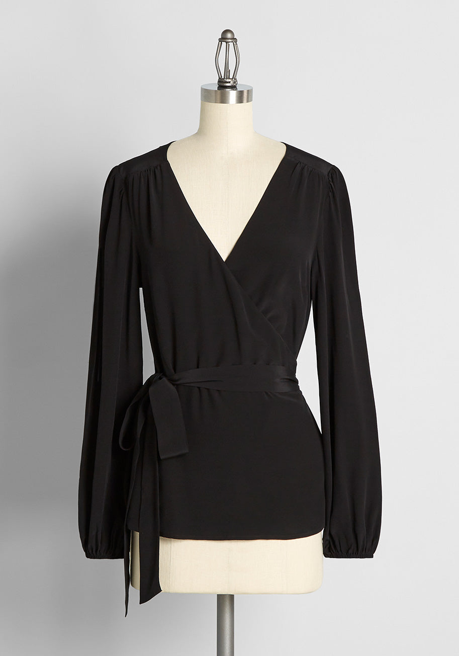 Elegant Wrap Blouse for Women - Stylish & Comfortable Tops for Work, Date Night & Casual Outfits
