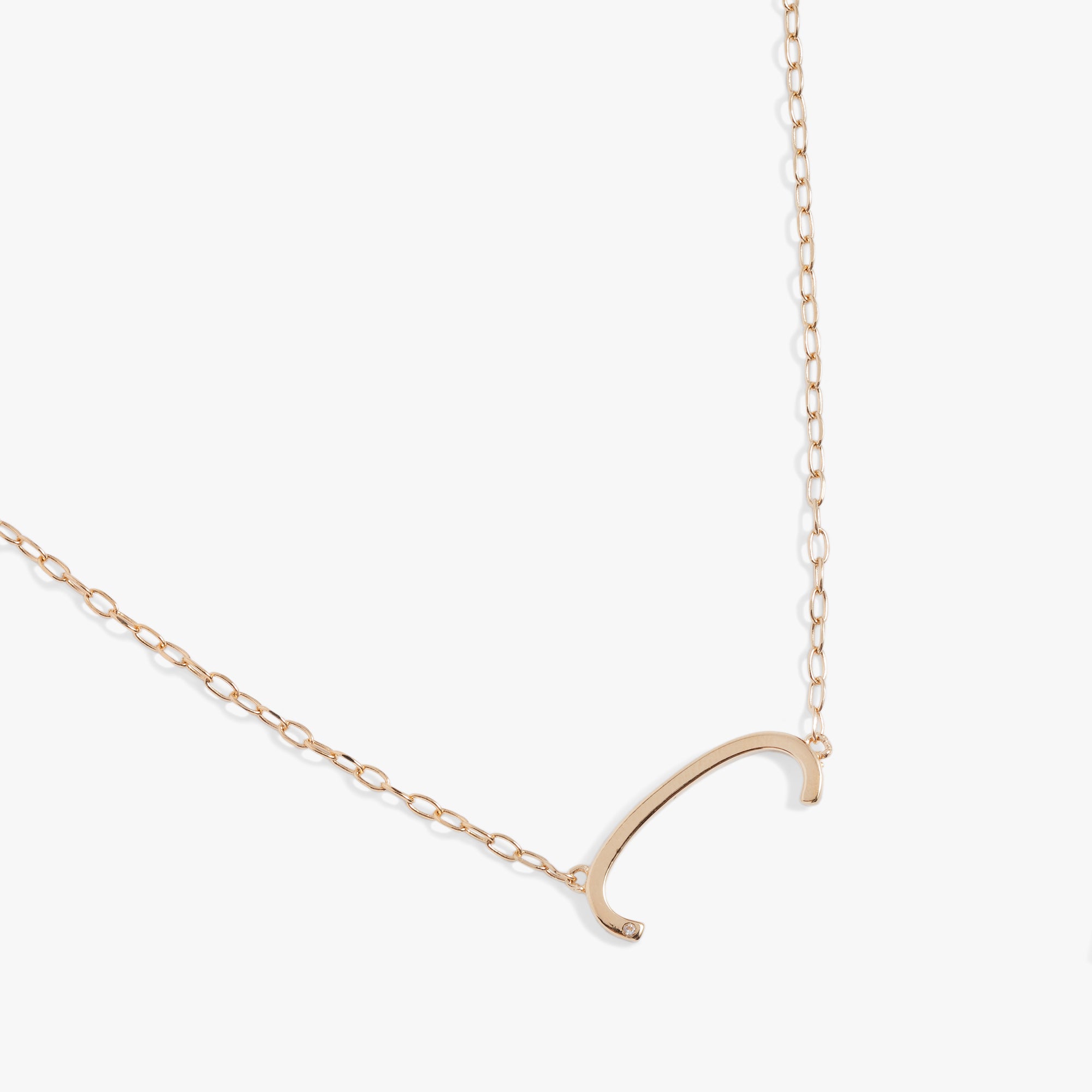 Initial C Precious Elongated Necklace - Elegant Gold Letter Pendant for Women | Perfect for Valentine's Day, Anniversary Gifts & Everyday Wear