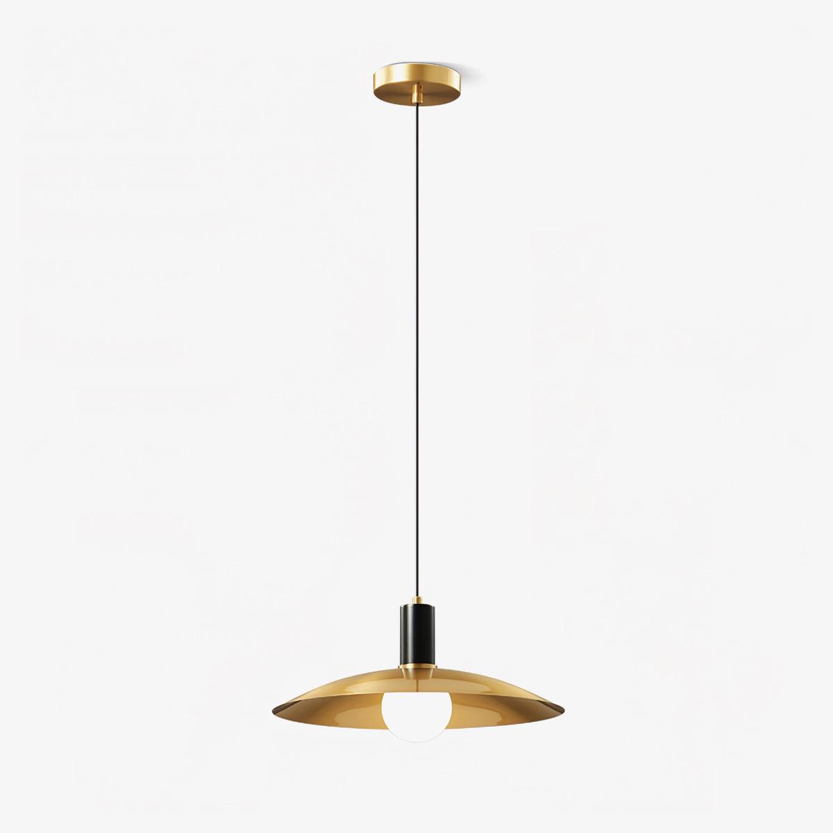 Vintage Brass Flared Pendant Light - Industrial Style Ceiling Hanging Lamp for Dining Room, Kitchen Island & Bedroom Lighting