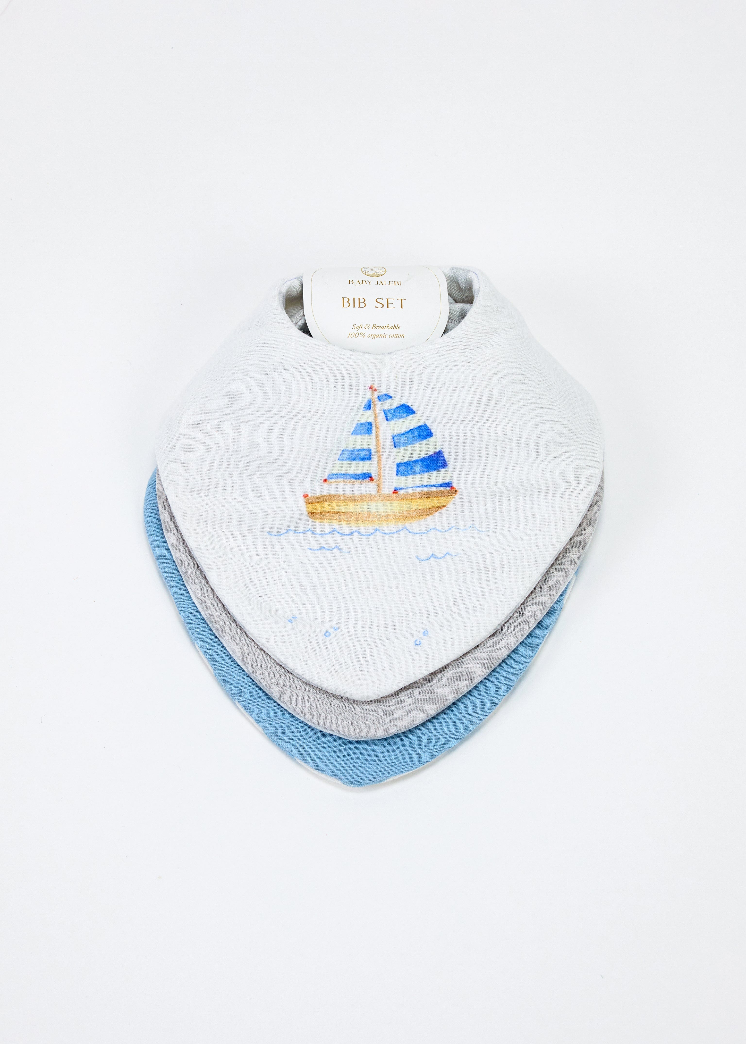 Premium Riviera Set of 3 Baby Bibs - Soft Absorbent Cotton Drool Bibs for Infants & Toddlers - Perfect for Feeding, Teething & Messy Playtime