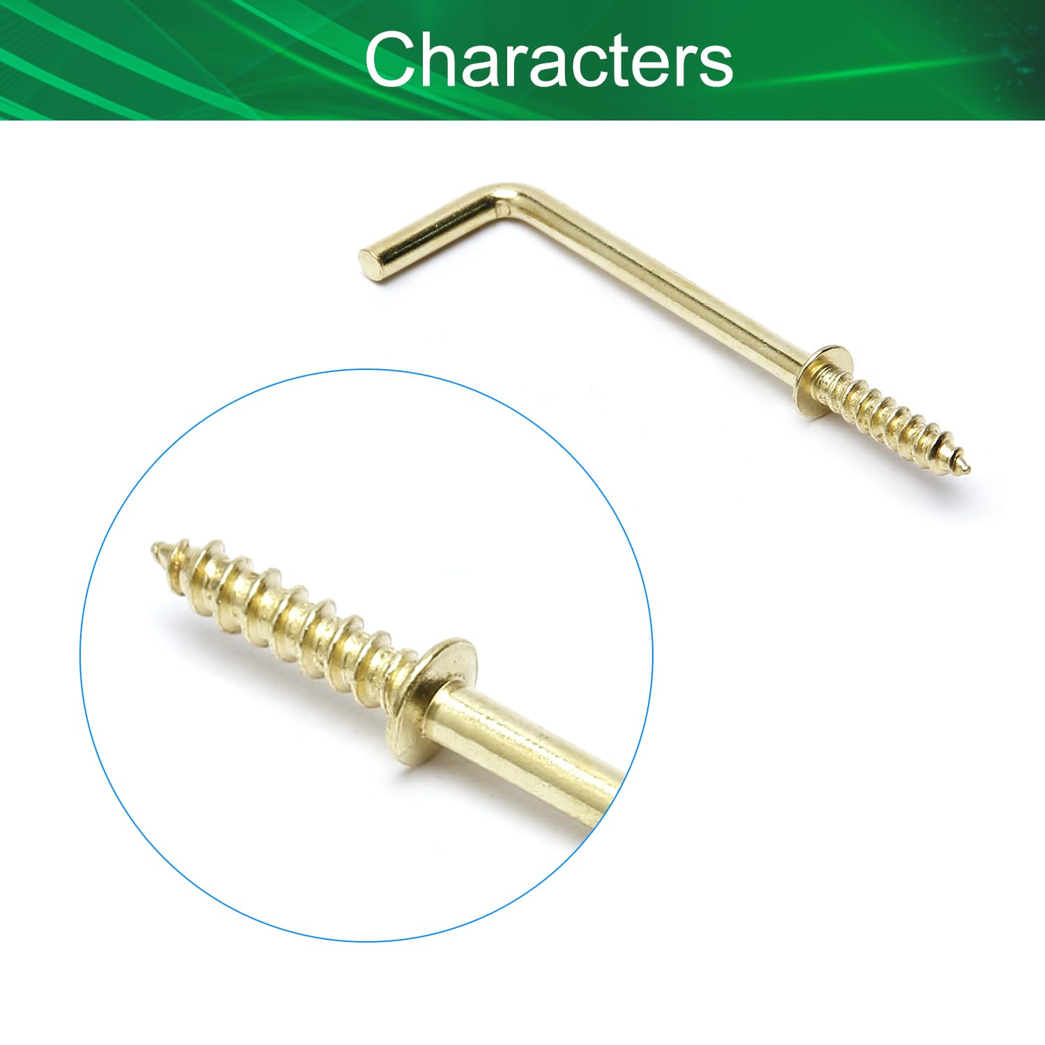 2 Inch Small Screw Hooks Assortment - 7 Shapes (L Shape, Right Angle, Square Bend, Self Tapping) - 20 Pcs for Jewelry Making, DIY Crafts, Home Organization & Wall Decor