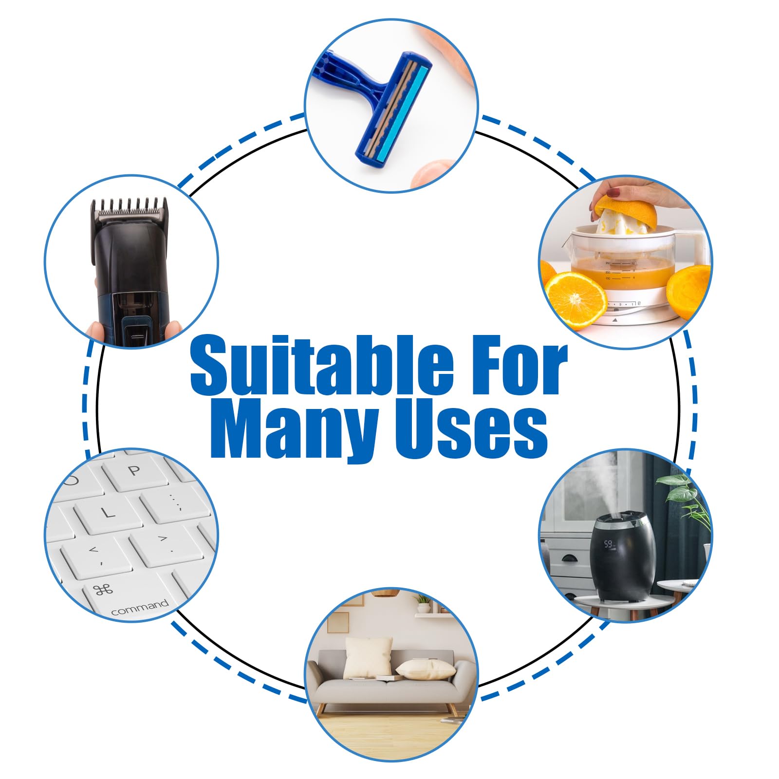 8-Piece Electric Shaver Cleaning Brush Set - Nylon Bristle Razor Cleaner & Hair Remover Tool for Clippers (Black) - Perfect for Home Barber Kits & Professional Grooming Stations