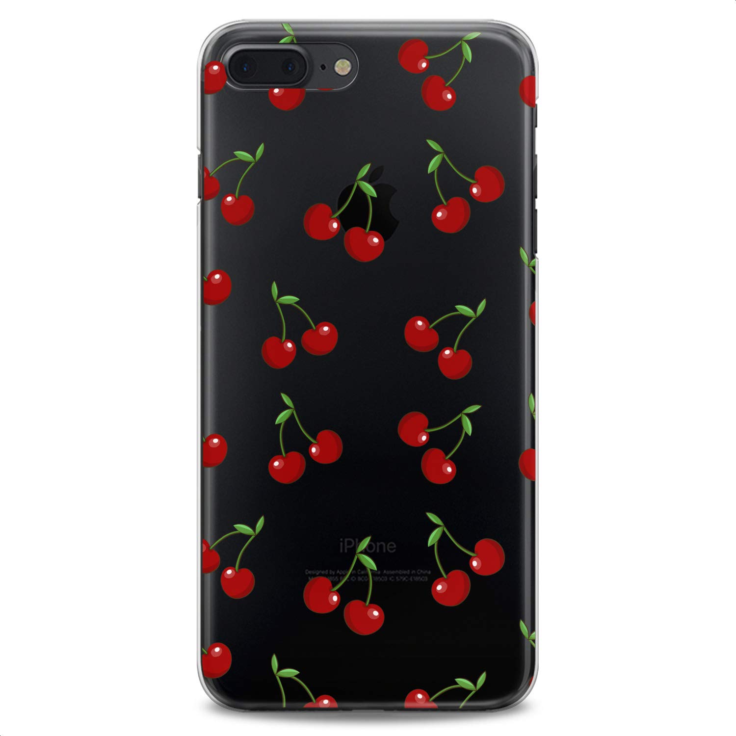 Premium TPU Phone Case for iPhone 16/15/14/13/12/11 Pro Max/Plus/Mini/Xs/Xr/X/8+/7/6/5/SE - Cherry Red Tropical Fruit Clear Silicone Cover | Slim Flexible Protective Case for Everyday Use, Travel & Summer Style
