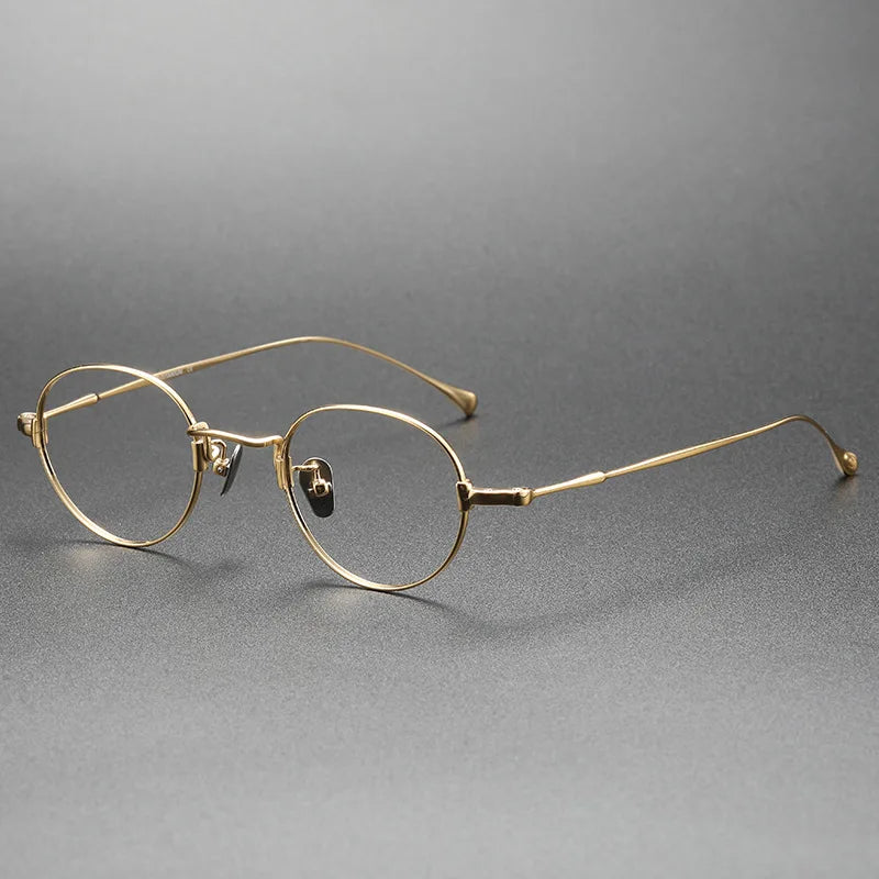 Aimee Unisex Full Rim Round Titanium Eyeglasses Frame 1353 - Lightweight Durable Glasses for Men & Women - Perfect for Reading, Working & Daily Wear