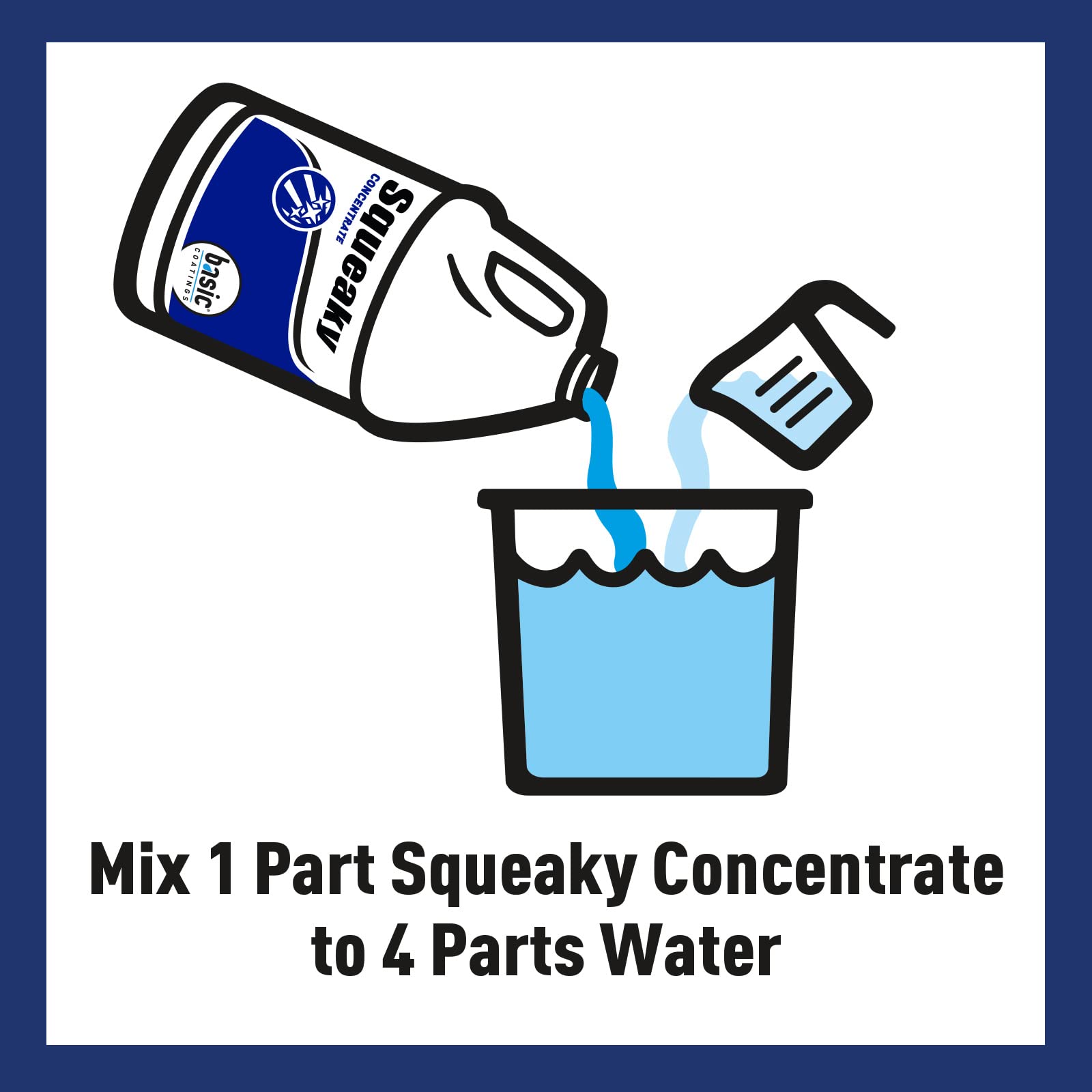 Premium Hardwood Floor Cleaner Concentrate - Squeaky Cleaner by Basic Coatings | No Residue Formula | Removes Tough Dirt, Grease & Stains | 1 Gallon | Safe for Home, Office, Gym & Commercial Use | Ideal for High-Traffic Areas & Pet-Friendly Spaces