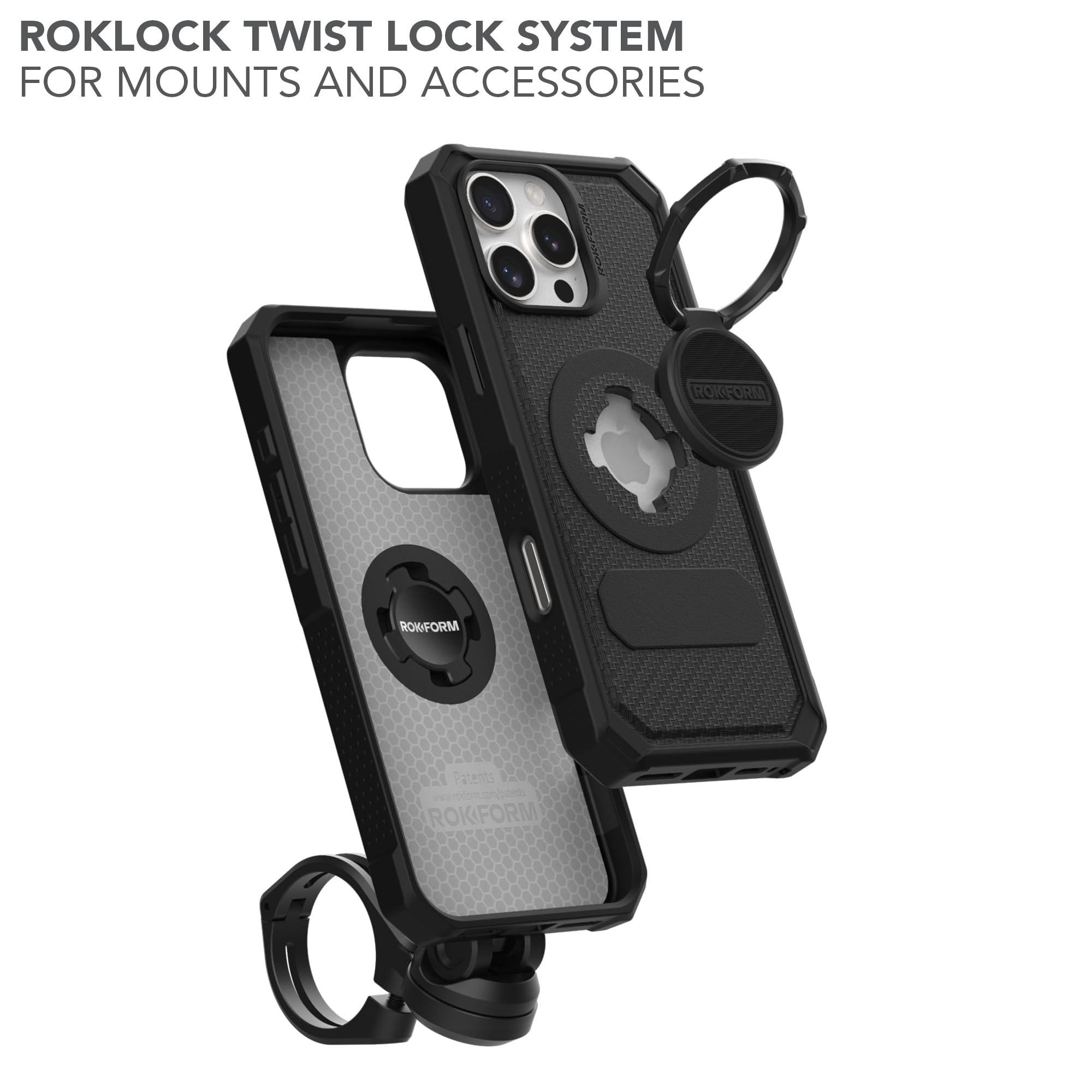 Rokform Rugged Magnetic Case for iPhone 16 Pro Max with RokLock Twist Lock Technology | Drop-Tested Protective Cover | Perfect for Outdoor Adventures, Construction Work & Extreme Sports (Black)