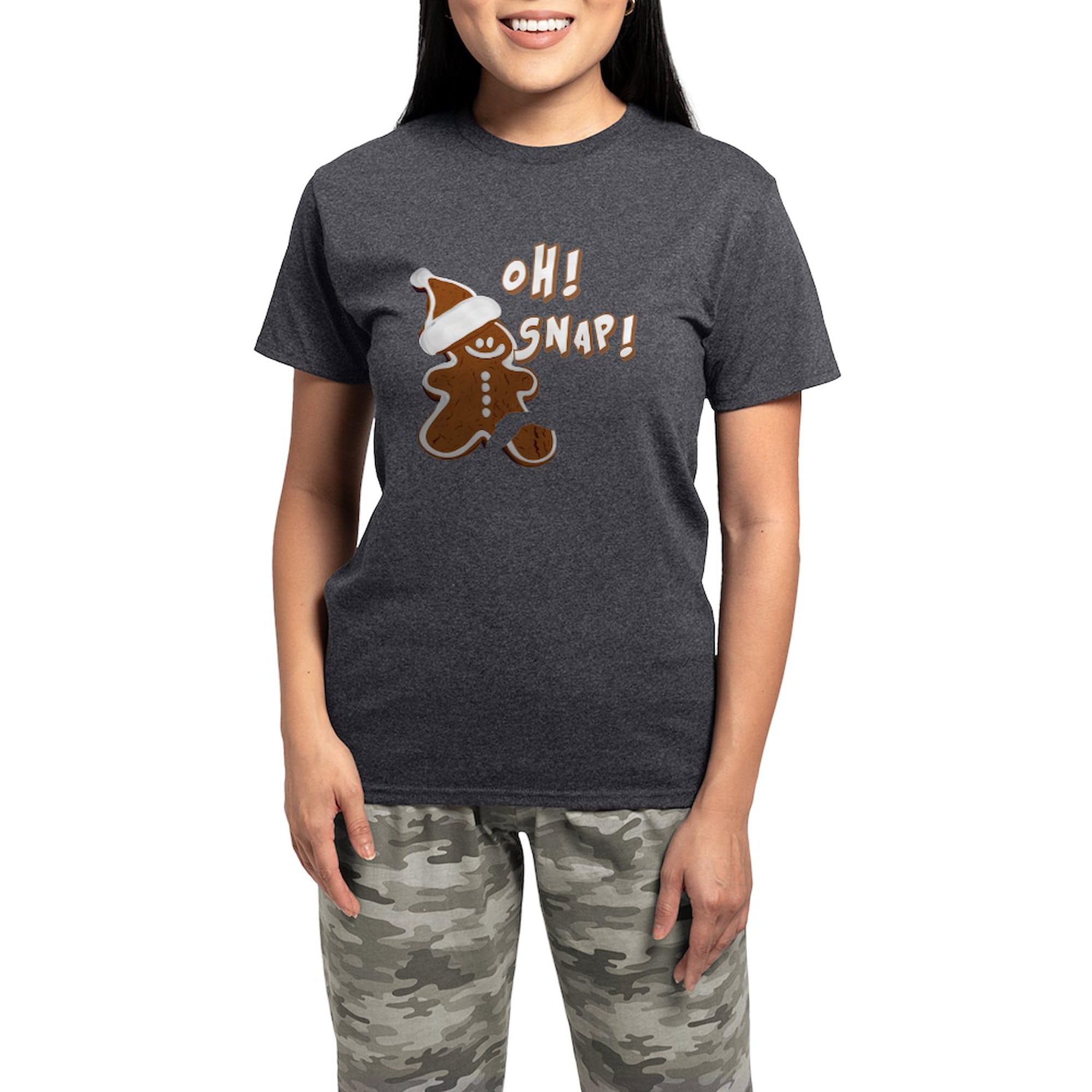 OH SNAP Gingerbread Man Women's Charcoal Pajama Set - Funny Christmas Novelty Sleepwear for Women | Perfect for Holiday Parties & Cozy Winter Nights