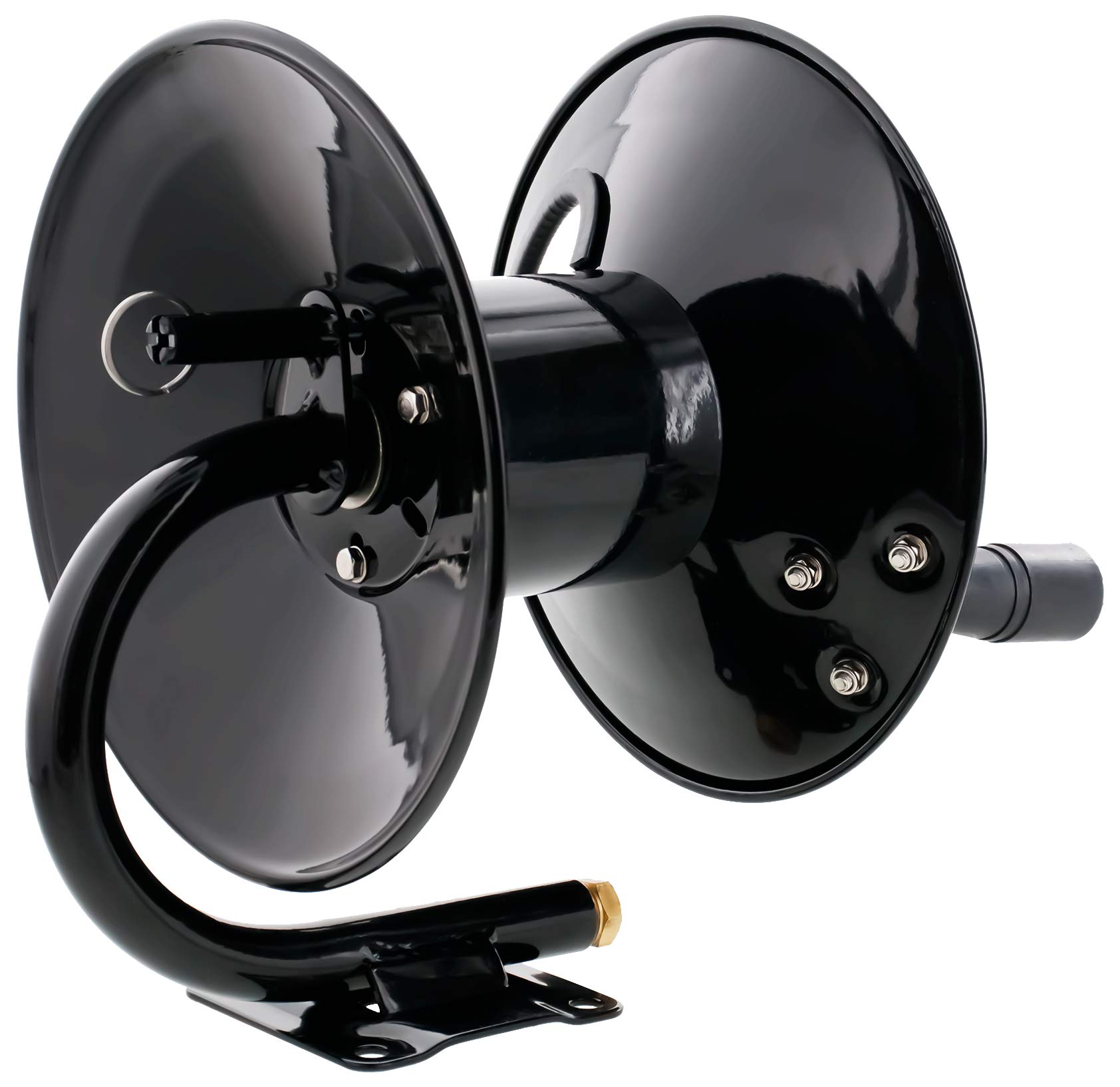 Steel Dragon Tools 4000 PSI 50-Foot Heavy Duty Black Powder Coated Pressure Washer Hose Reel - Perfect for Car Washing, Driveway Cleaning & Outdoor Home Maintenance
