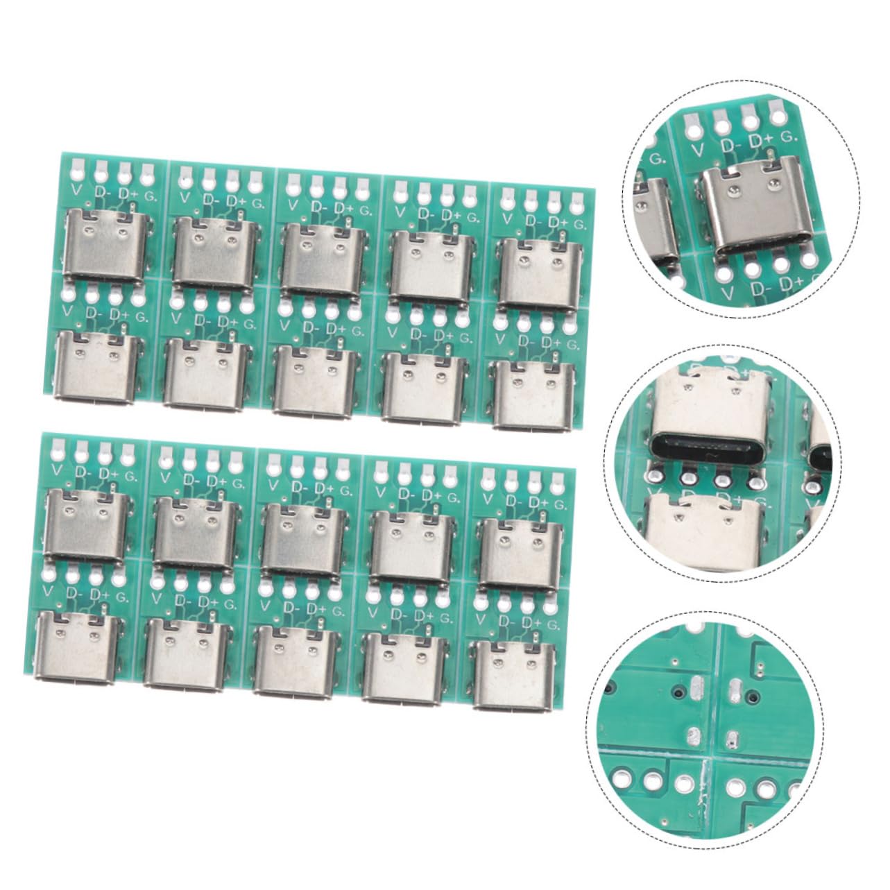 20Pcs USB C Female Connector DIY 3.1 Type C Adapter PCB Converter - Fast Data Transfer for Smartphones, Laptops & DIY Electronics Projects