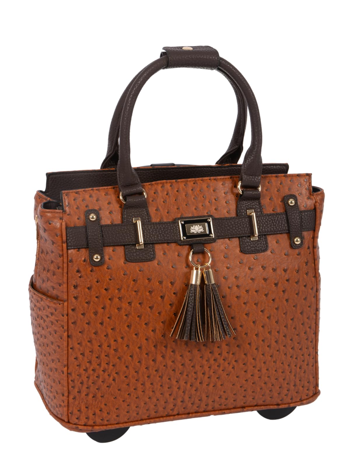 JKM & Company Women's Rolling Laptop Bag - Stylish Wheeled Briefcase for 13-17 Inch Laptops - Office & Travel Computer Case (Uptown Ostrich) - Perfect for Business Trips, Commuting & Air Travel