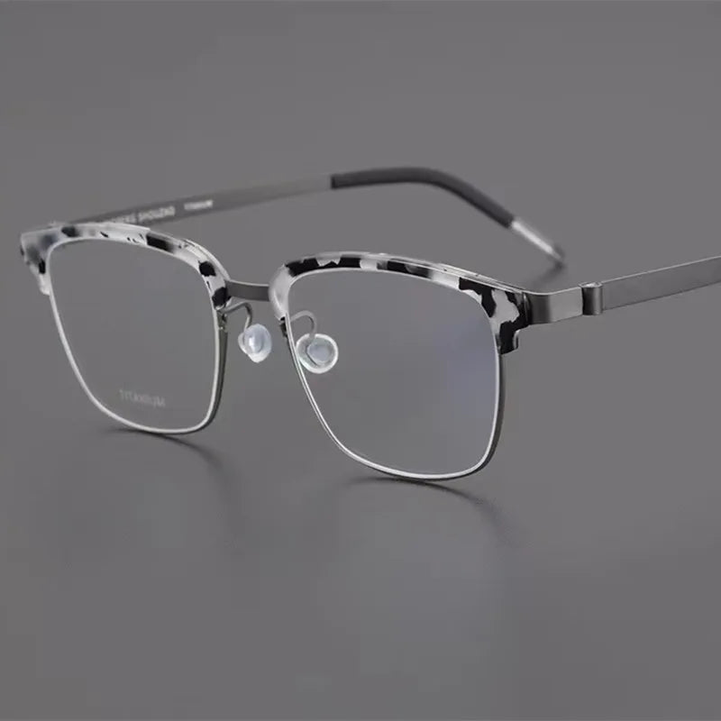 Aimee Unisex Full Rim Square Screwless Titanium Eyeglasses 69835 - Lightweight Durable Frame for Men & Women - Perfect for Reading, Work, and Everyday Use