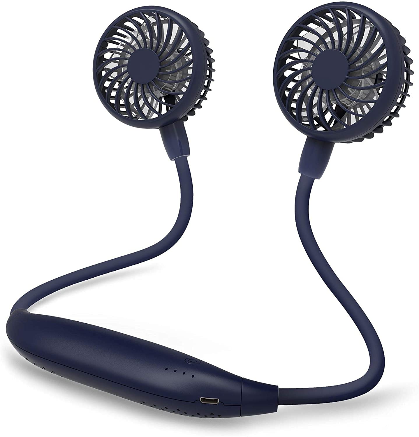Rechargeable Necklace Fan - Portable Hands-Free Neck Fan with Adjustable Lanyard, 3-Speed Cooling & USB Charging - Perfect for Outdoor, Travel, Work & Home Use