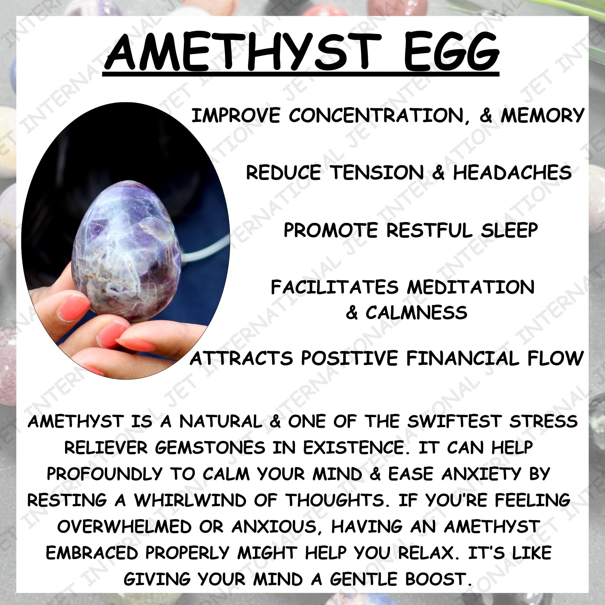 Natural Amethyst Gemstone Egg - Hand Carved Crystal for Healing, Chakra Cleansing & Spiritual Focus | 2 Inch Metaphysical Altar Decor | Perfect for Meditation, Yoga & Energy Work