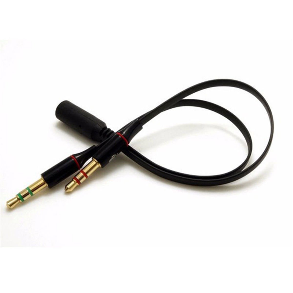 Premium 3.5mm Female to Dual Male Y Splitter Cable - Gold Plated Audio Headphone Mic Adapter for PC, Gaming Headset & Smartphones | Durable Corrosion-Resistant Design for Home, Office & Travel Use