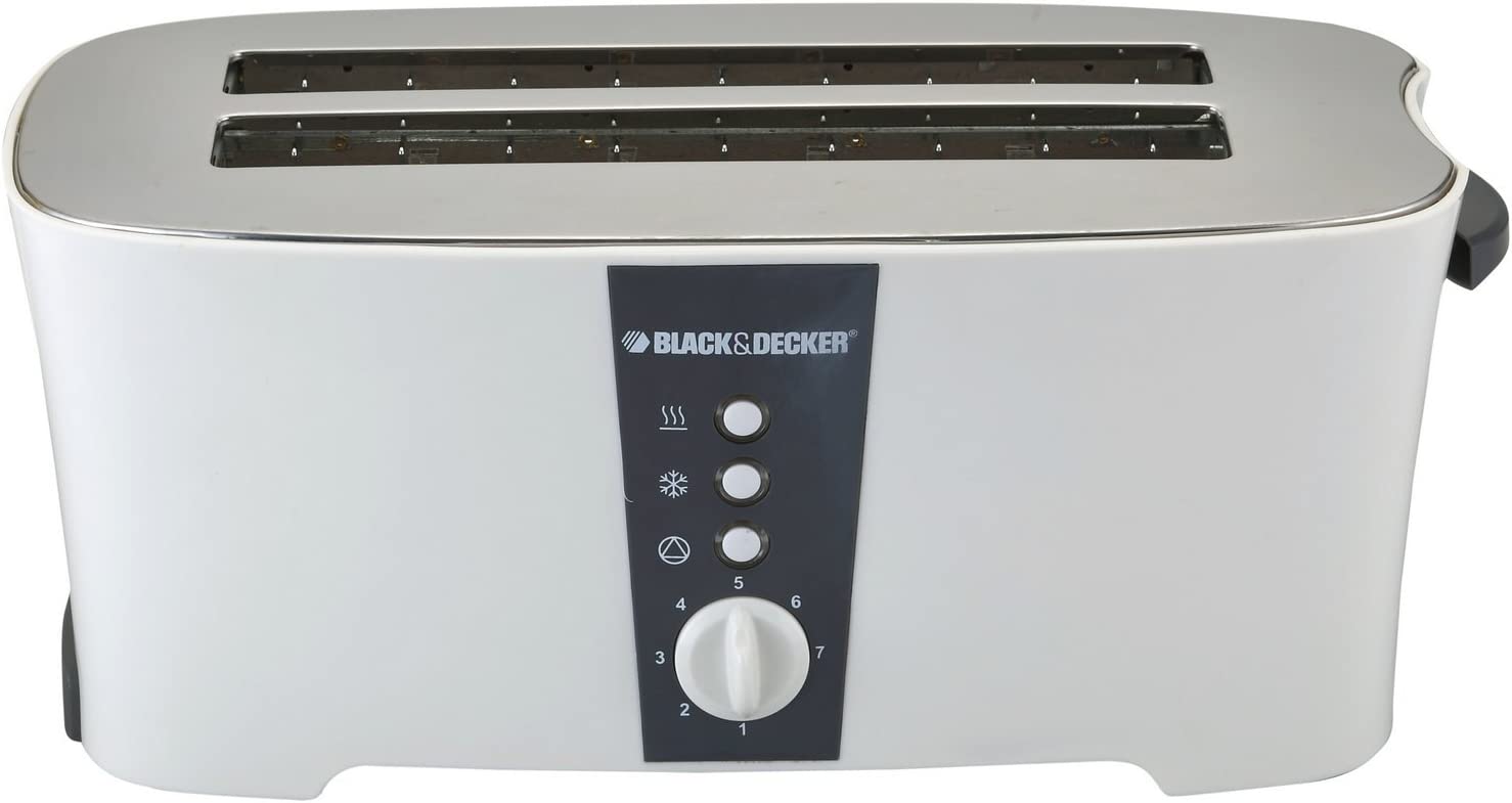 Black & Decker ET124 2-Slice Toaster - Compact White 220V (Not for USA) - Perfect for Dorms, Apartments & Small Kitchens