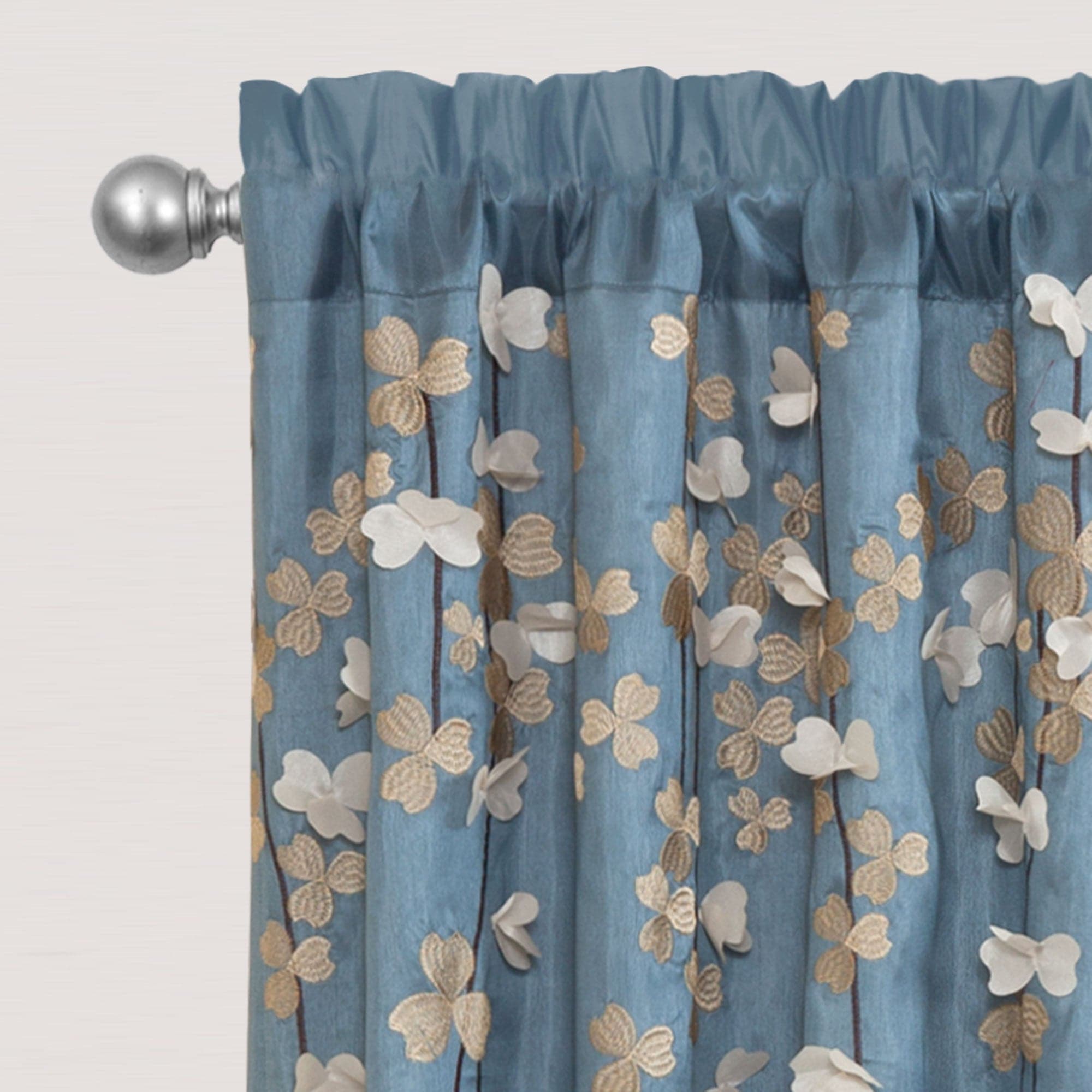 Flower Drops Window Curtains - Elegant Floral Sheer Drapes for Living Room & Bedroom - Home Decor for Sun Protection & Privacy