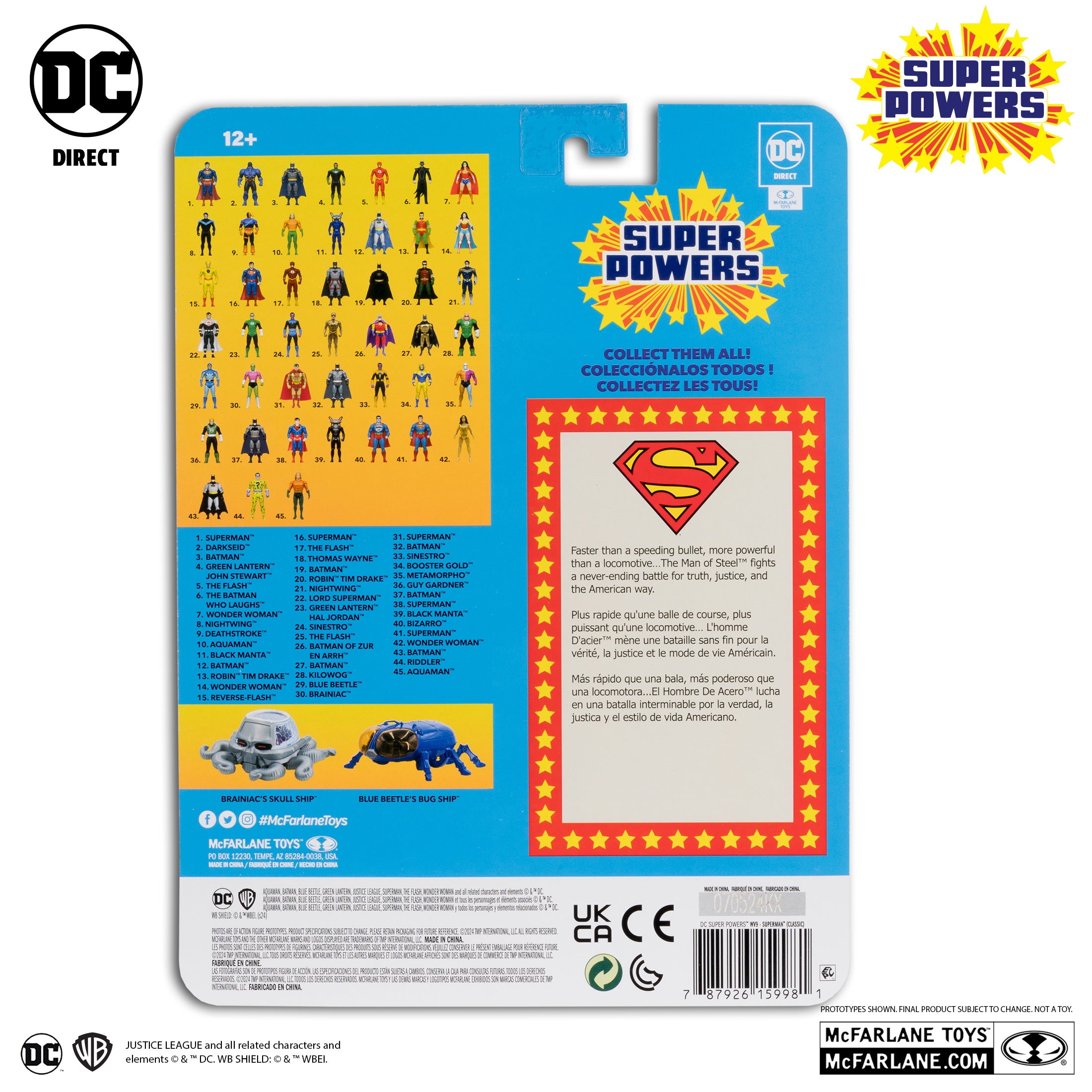 DC Comics Superman Classic Action Figure - McFarlane Toys Collectible for Display, Gifts & Superhero Fans | Perfect for Home Decor, Office Display & Comic Book Collections