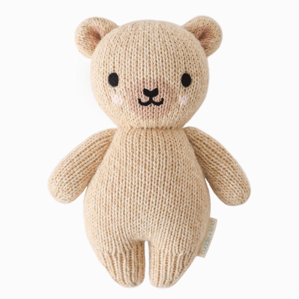 Cuddle + Kind Baby Honey Bear - Adorable Handmade Knit Doll for Babies & Toddlers | Perfect Gift for Newborns, Birthdays & Nursery Decor | Soft & Safe Plush Toy for Cuddling & Playtime