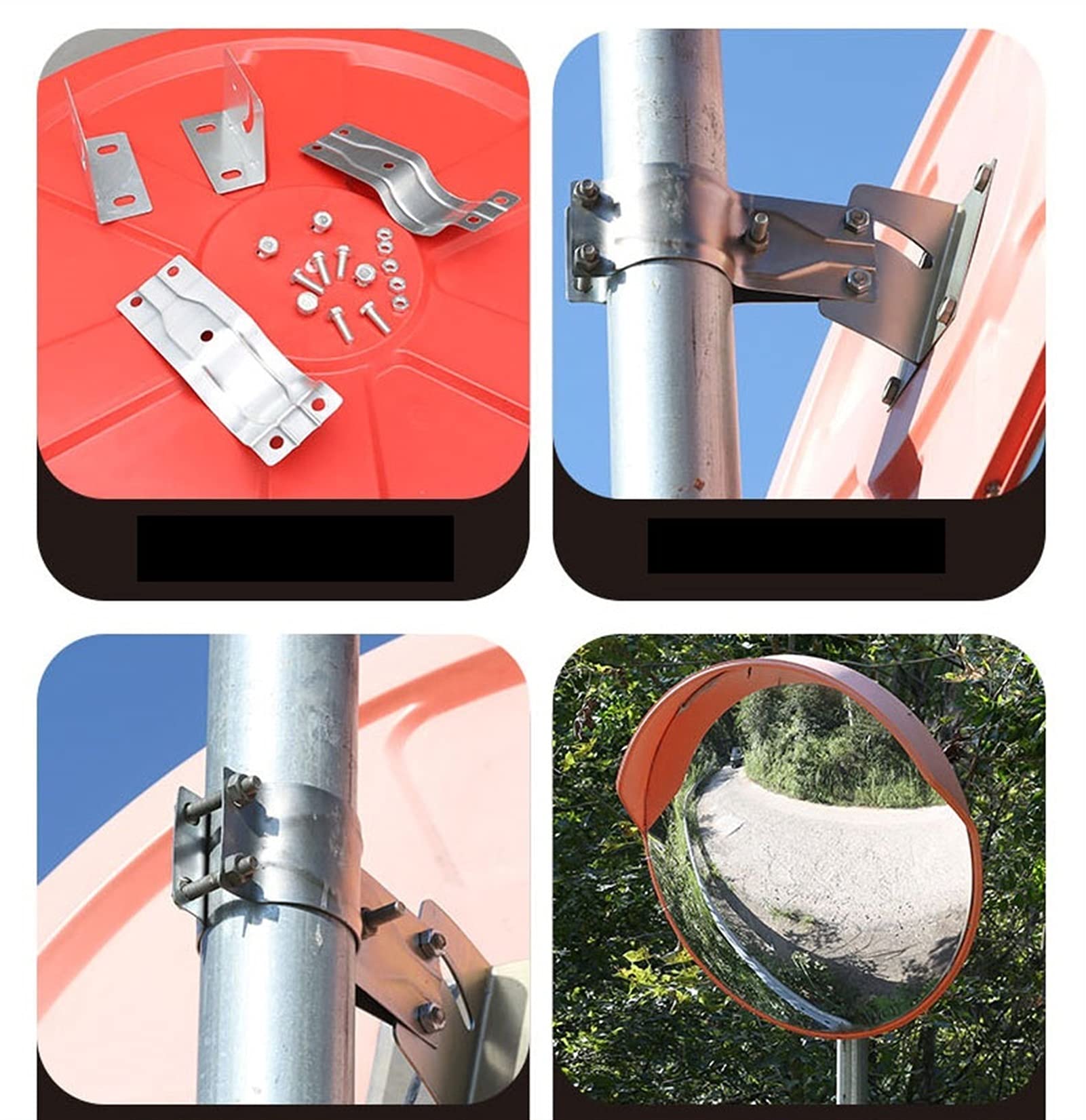 18in Outdoor Convex Safety Mirror - Traffic & Security Dome Mirror for Indoor/Outdoor Use - Perfect for Parking Lots, Warehouses & Blind Spots