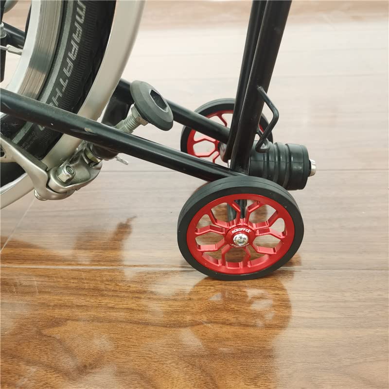 Brompton Folding Bike Large Easy Wheels 80mm Gold - Smooth Rolling Upgrade for Commuting & Travel Accessories