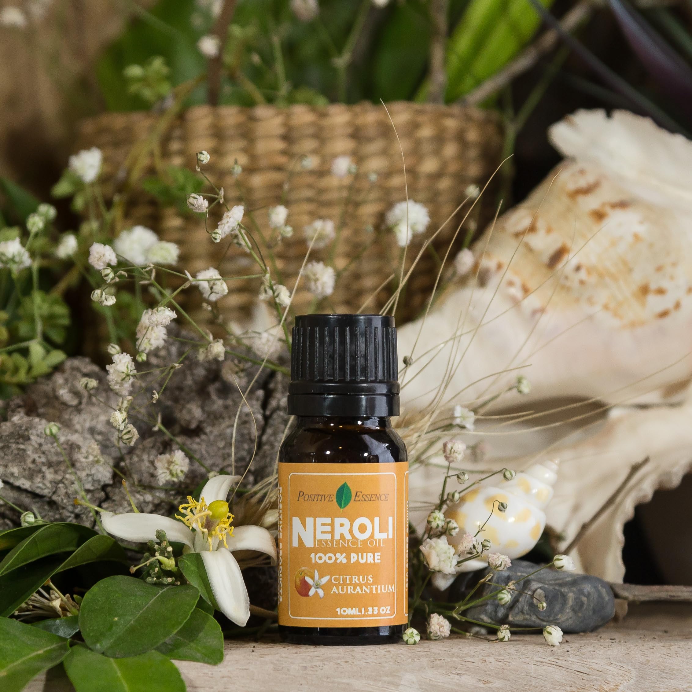 Pure Neroli Essential Oil (Citrus Aurantium) - 100% Natural, Bright & Refreshing Citrus Scent - 10ml (0.33 oz) - Perfect for Aromatherapy, Skincare & Stress Relief