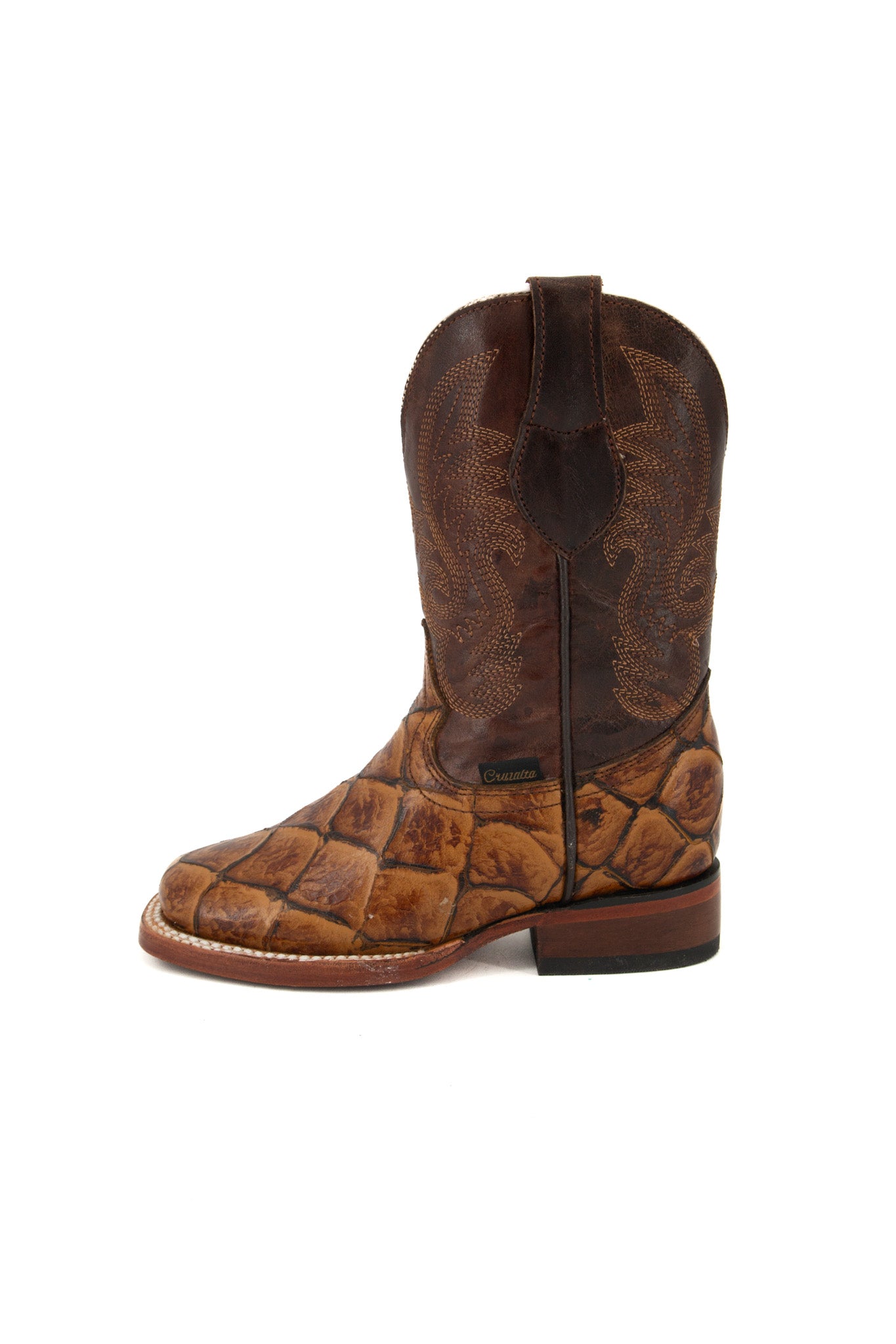 Little Pirarucu Pro Rodeo Kids Boots - Western Cowboy Boots for Boys & Girls - Durable Leather Riding Boots for Horseback Riding, Country Dance & Outdoor Adventures