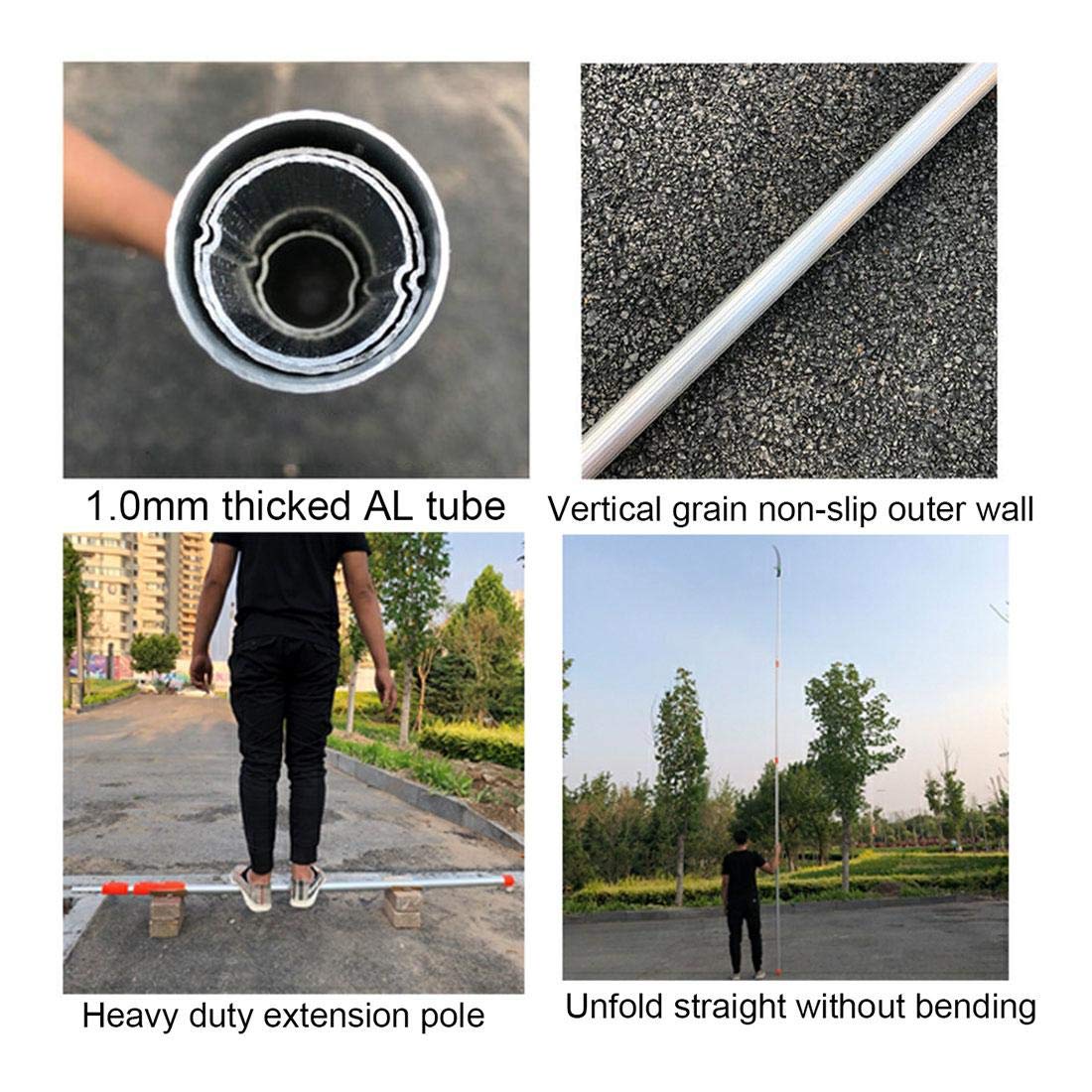 11.5FT Telescopic Tree Saw - Professional Curved Pruner with Hook & 115cm Aluminum Rod for High Branches (Up to 3.5M Reach) - Ideal for Garden Trimming & Landscaping