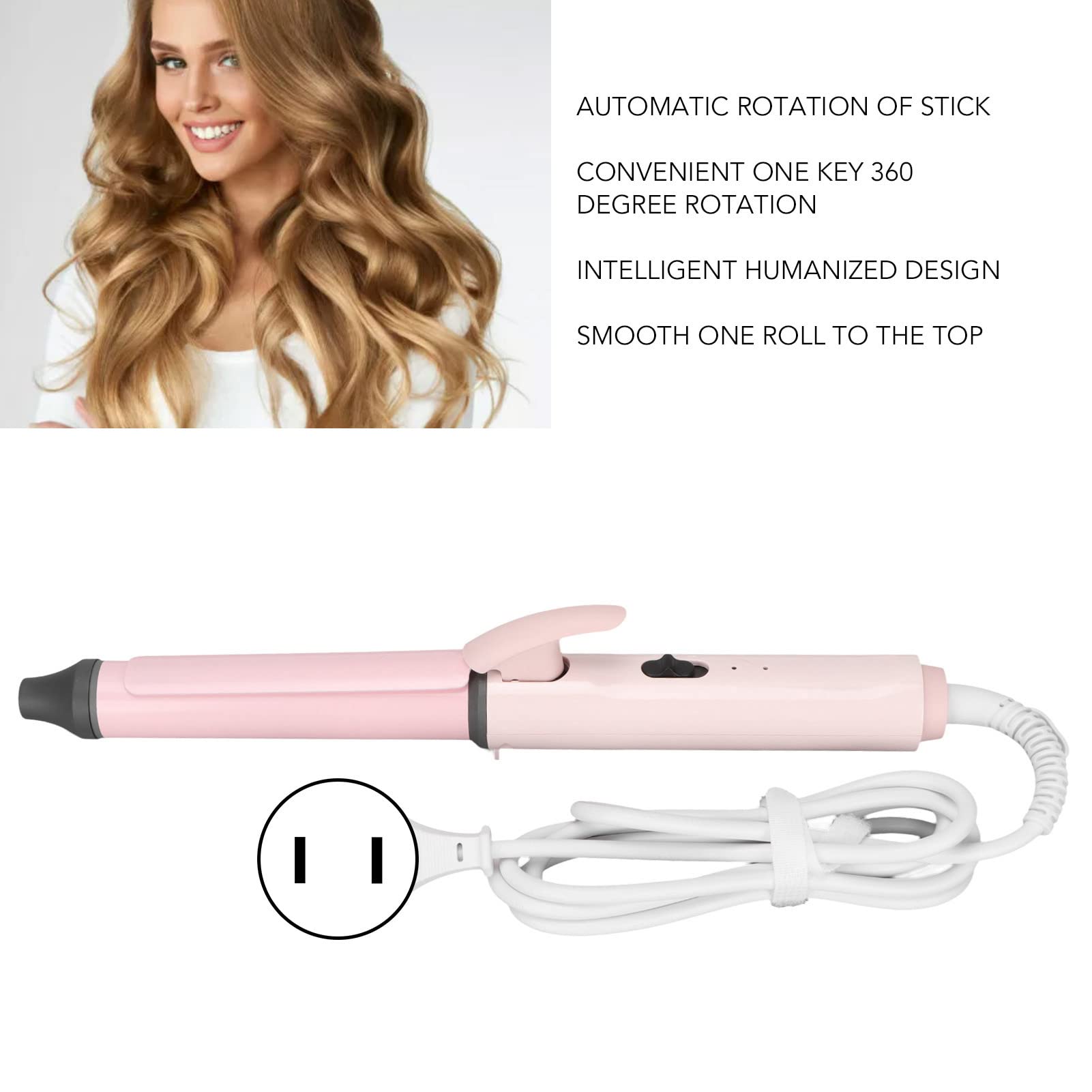 ANGGREK Automatic Hair Curler - 26mm Ceramic Curling Iron with 100-240V US Plug for Salon & Home Use | Perfect for Beach Waves, Party Hairstyles & Daily Styling