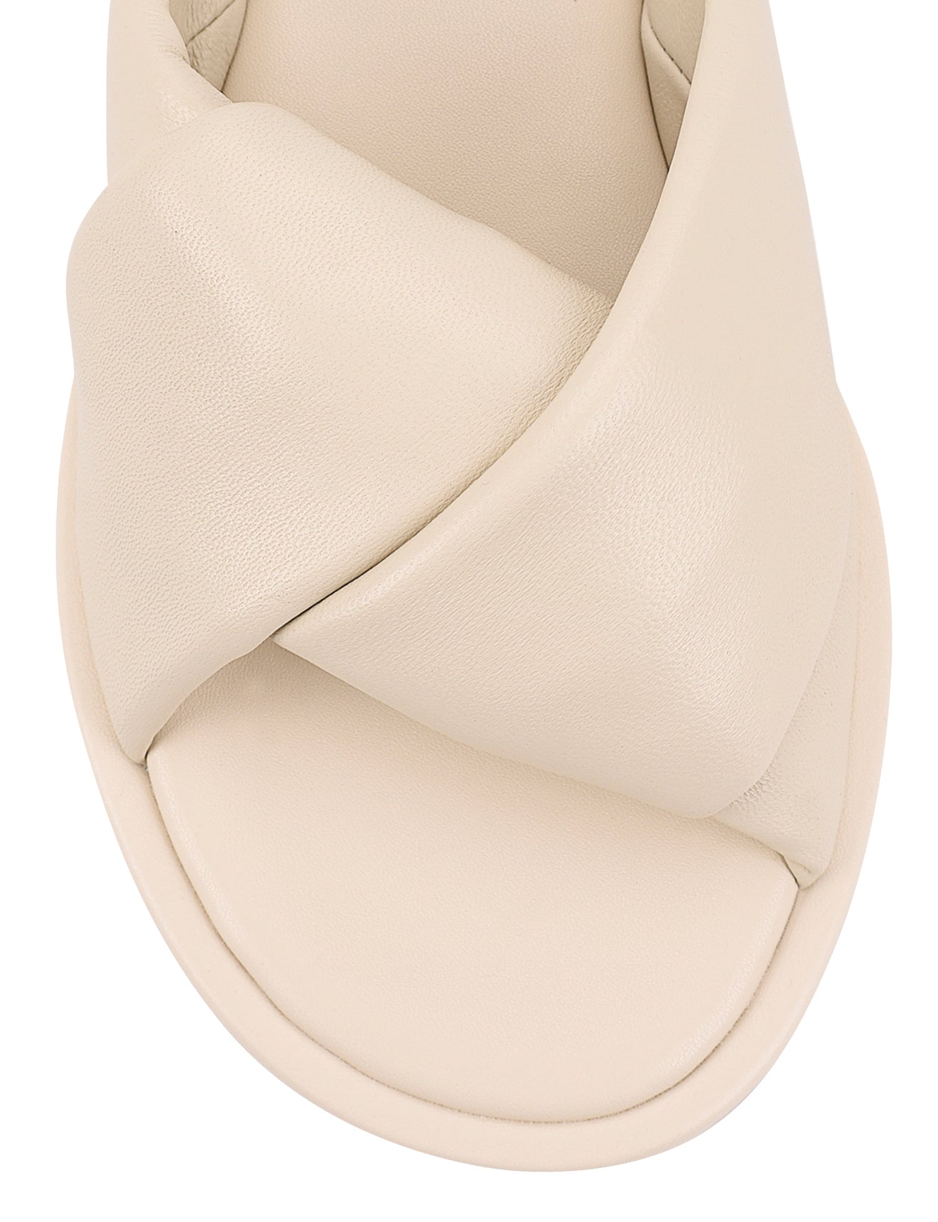 Westy Puffy Slides - Beige Leather Comfortable Slippers for Men & Women - Perfect for Home, Spa, and Indoor Relaxation