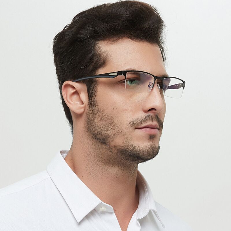 Titanium Progressive Reading Glasses with Anti-Blue Light & Double Light Technology - Multi-Focus Eyewear for Computer Use, Reading, and Screen Time Protection