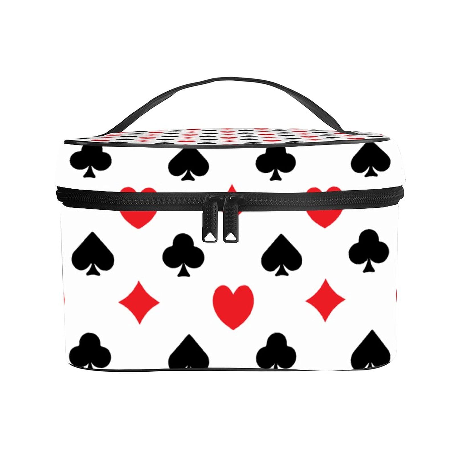 NiYoung Fashion Women's Makeup Bag - Stylish Casino Poker Pattern Cosmetic Organizer for Women & Girls - Perfect for Travel, Parties, and Daily Storage