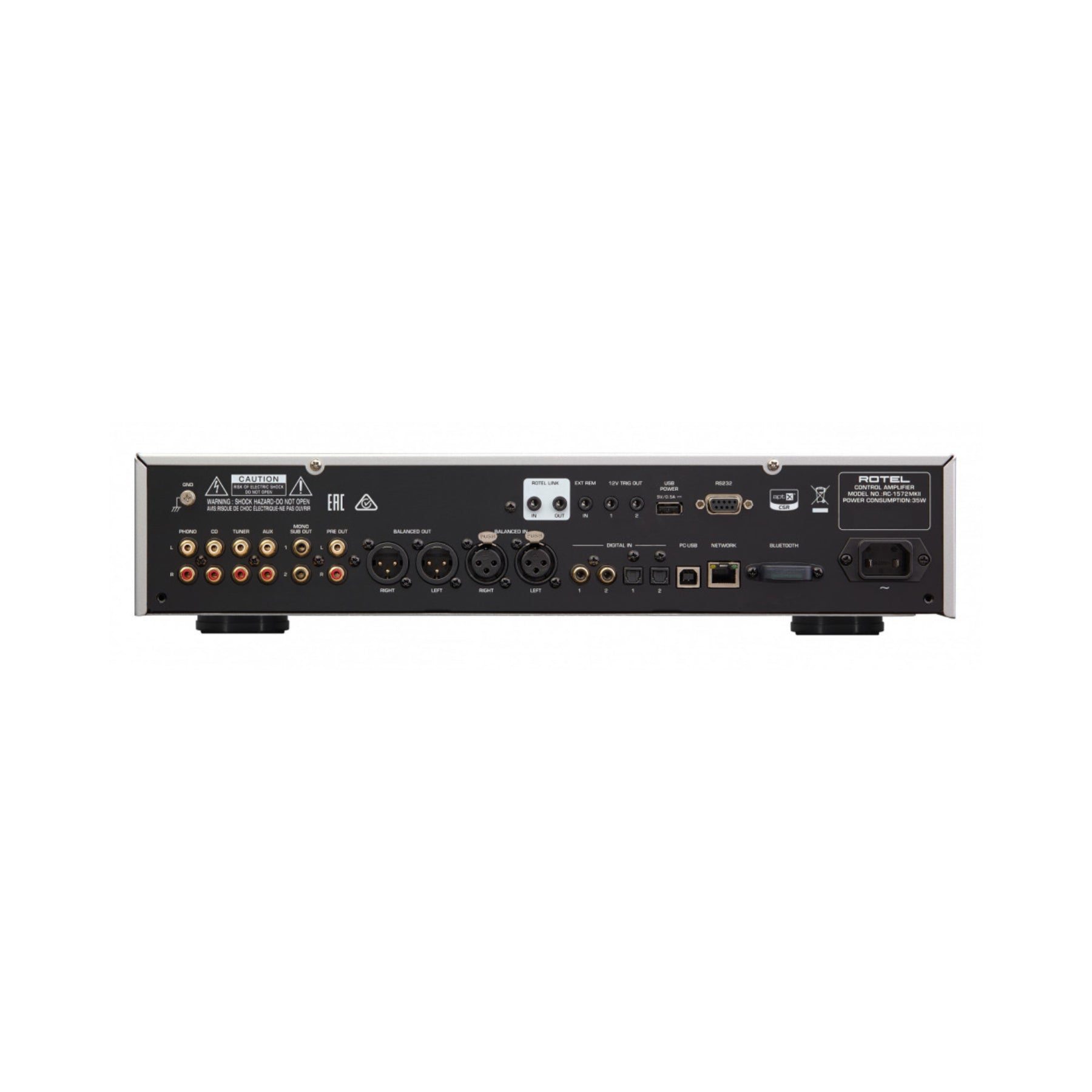 Rotel RC1572MK2 High-End Stereo Preamplifier - Premium Audio Equipment for Home Theater & Music Systems - Perfect for Audiophiles & Hi-Fi Enthusiasts