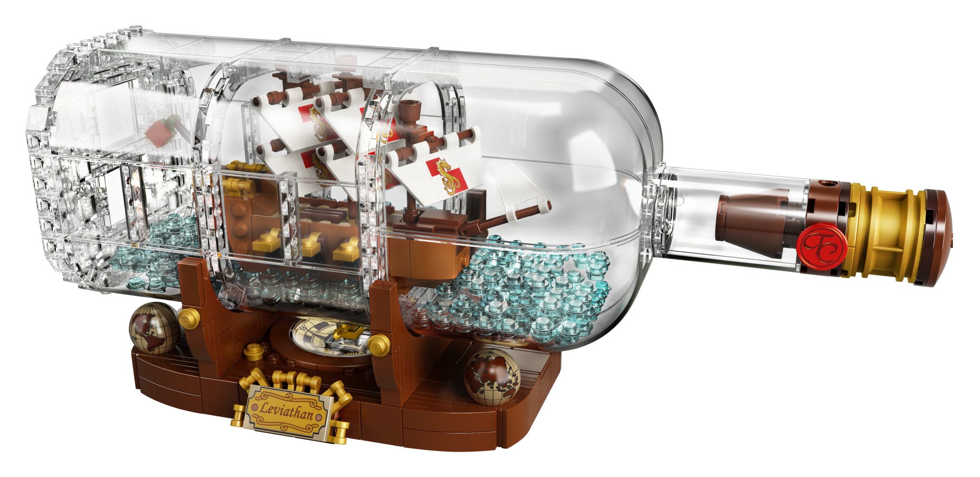 LEGO Ideas Ship in a Bottle 92177 Expert Building Kit - 962 Piece Collectible Model Ship Display Set for Adults - Creative DIY Snap Together Toy - Perfect for Home Office Decor & Gift for LEGO Enthusiasts