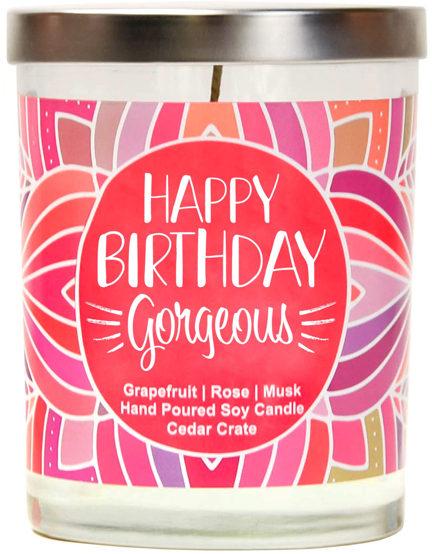 Happy Birthday Gorgeous - Luxury Scented Soy Birthday Candle for Women, Best Friend, Mom, Sister, Wife, Girlfriend | Made in USA, Decorative Gift for Birthdays, Anniversaries, and Special Occasions
