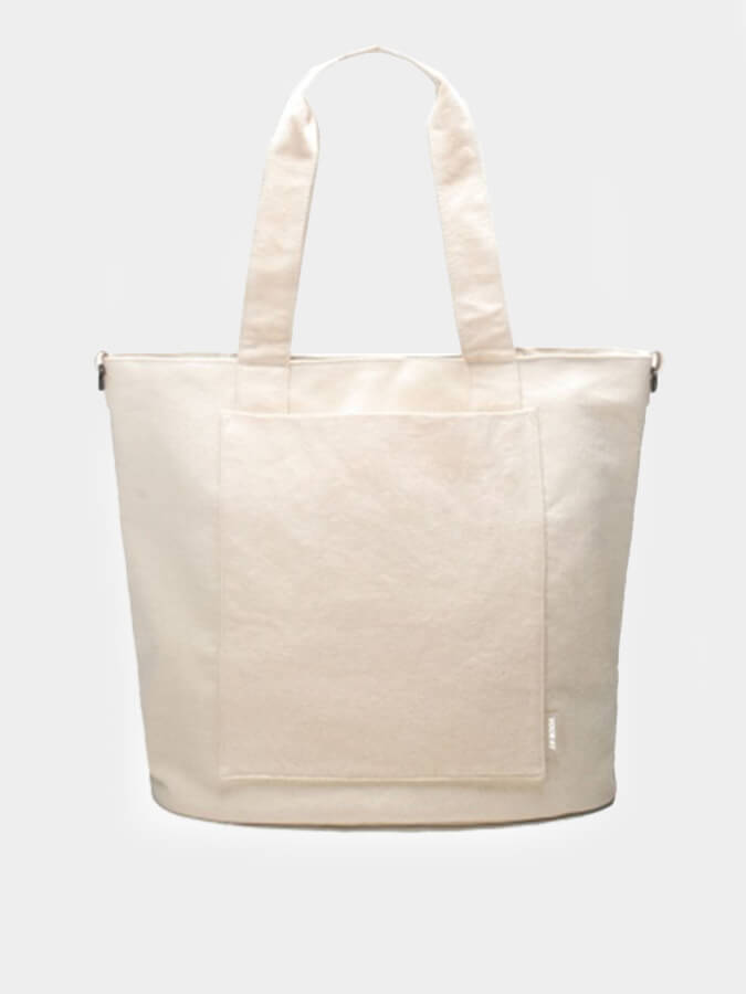 Vooray Zoey Organic Cotton Tote Bag - Eco-Friendly Reusable Shopping Bag for Groceries, Beach, Work & Travel