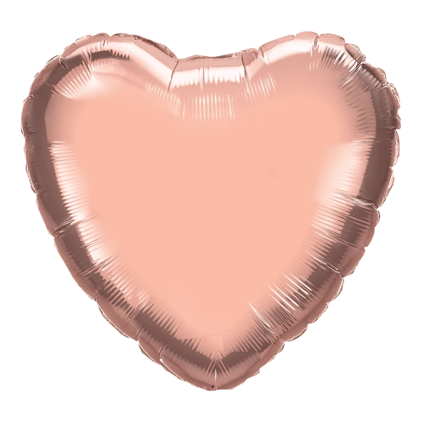 18 Inch Rose Gold Plain Foil Hearts Balloons - Elegant Party Decorations for Weddings, Birthdays, Baby Showers & Anniversary Celebrations