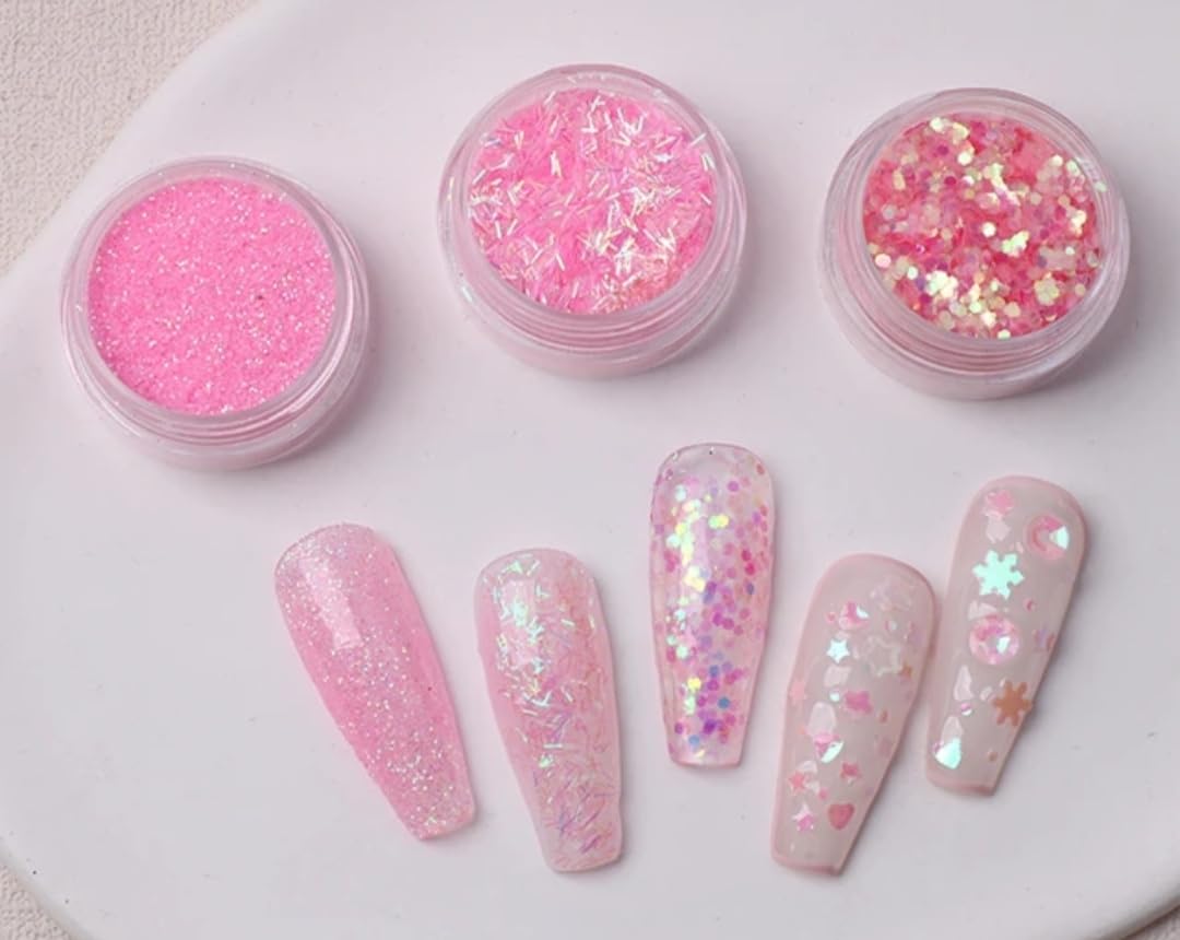 Professional Nail Art Glitter Powder - High Quality Cosmetic Grade Glitters for Nail Decoration, DIY Manicure, Acrylic Nails & Salon Use