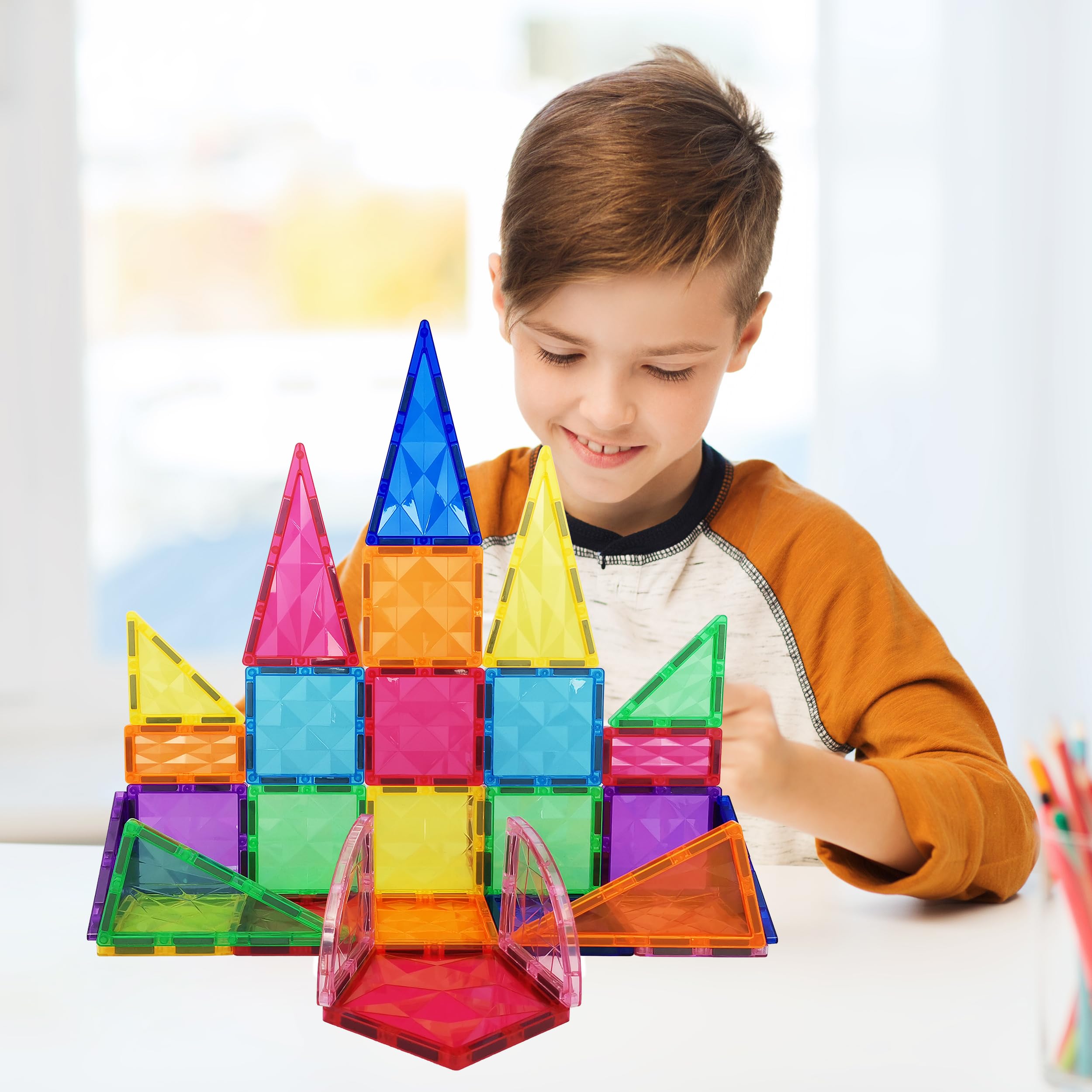 PicassoTiles 100-Piece Magnetic Building Blocks Set - STEM Educational Construction Toy for Kids Ages 3+, Creative Learning Playset for Boys & Girls - Perfect for Classroom, Home Playroom & Birthday Gifts