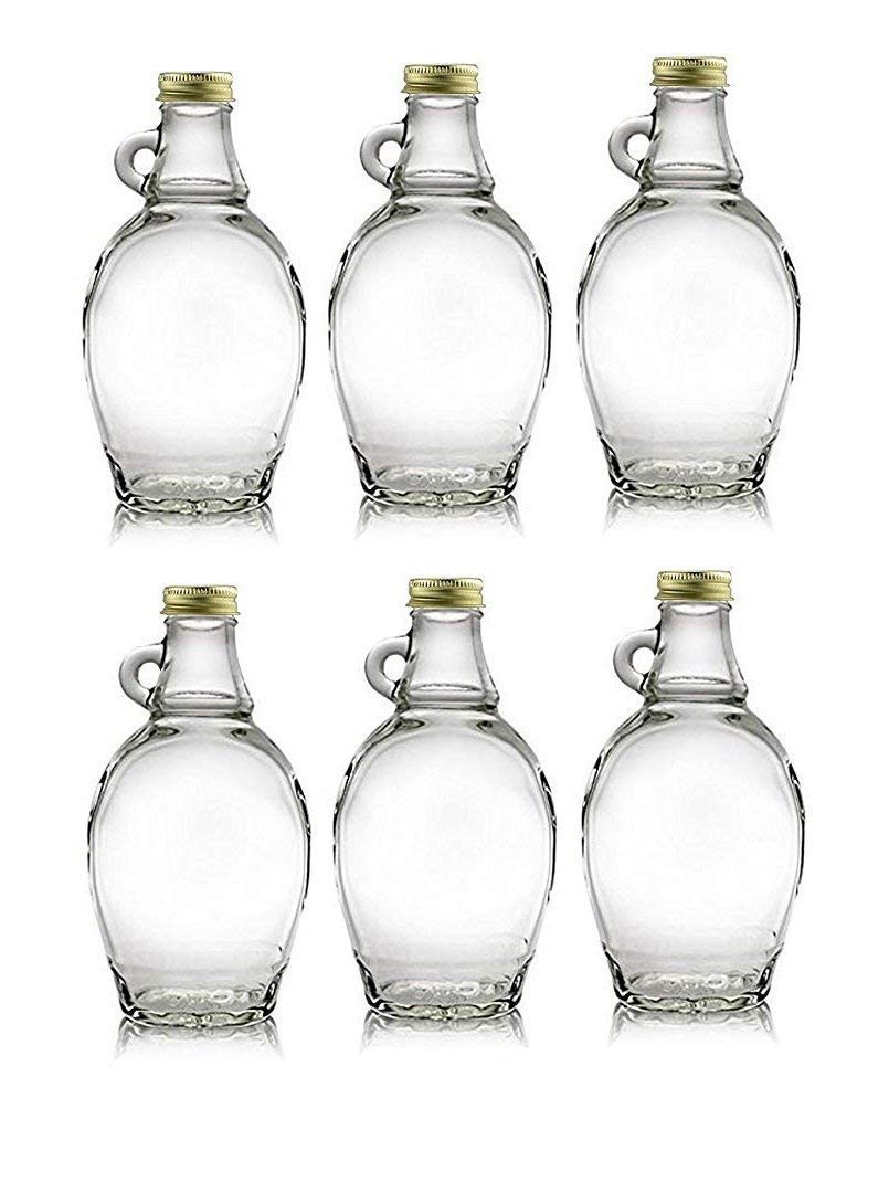 12-Pack 12oz Empty Glass Syrup Bottles with Metal Lids - Reusable Canning Jars for Maple Syrup, Honey, Olive Oil & DIY Crafts - Perfect for Home Brewing, Gift Packaging & Kitchen Storage