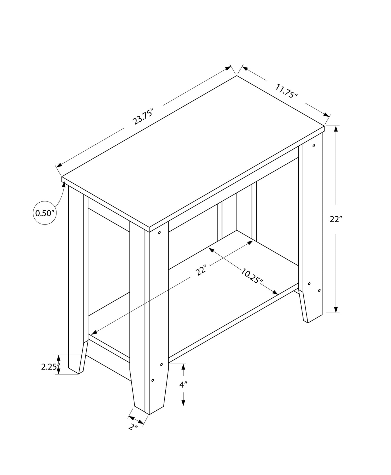Modern Grey Accent Side Table - Rectangular End Table for Living Room, Bedroom & Office - Stylish Home Decor Furniture for Small Spaces