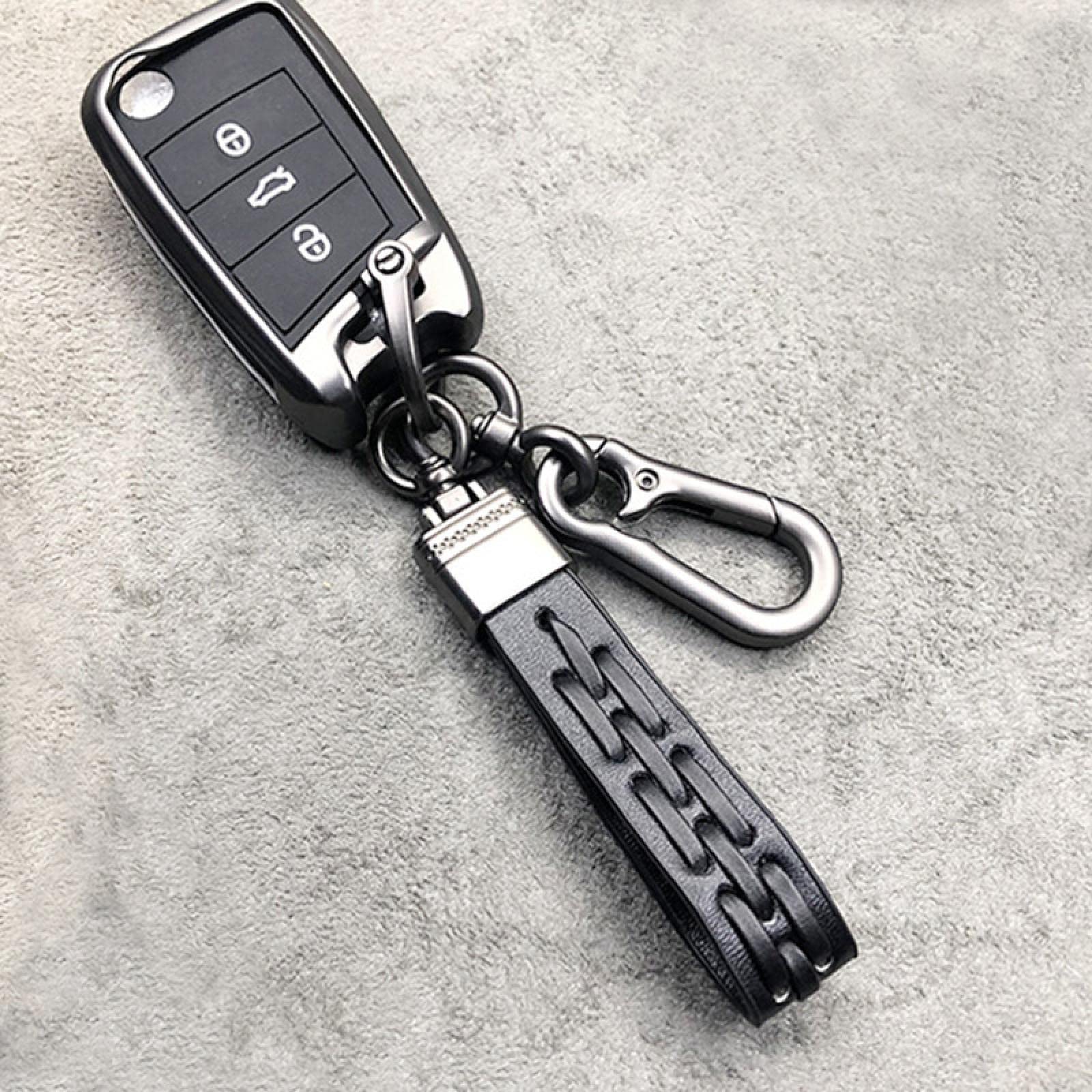 Handwoven Leather Key Ring for Men - Car Keys & Accessories