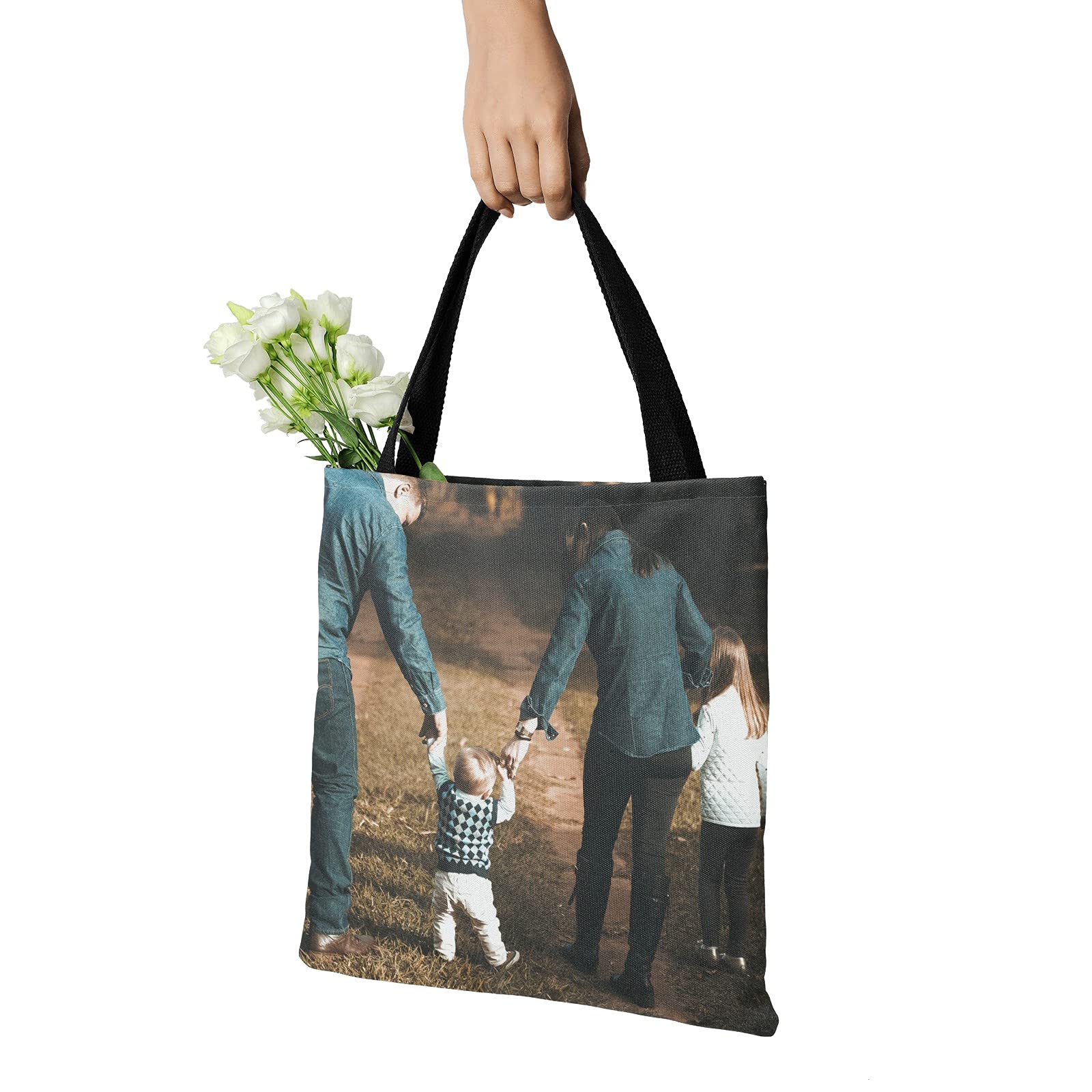 Custom Personalized Tote Bags with Text & Photos - Add Your Own Image - Perfect for Shopping, Beach Trips & Promotional Events