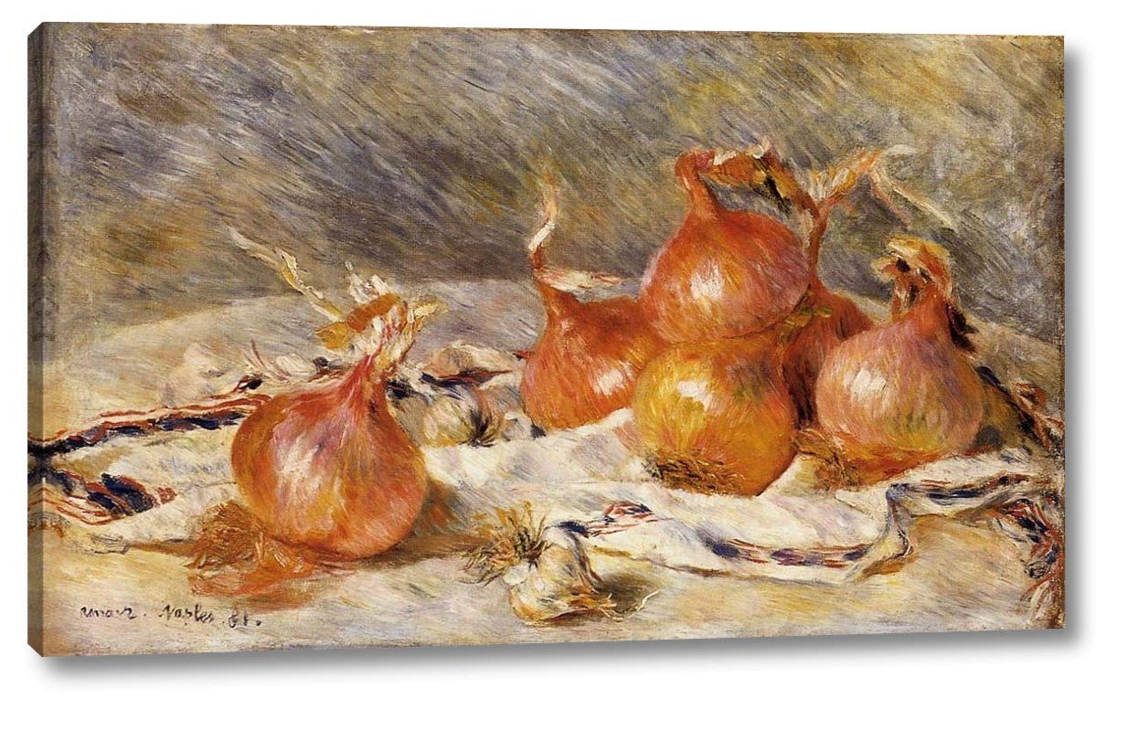 Pierre Auguste Renoir Onions - 10x16 Inch Gallery Wrap Canvas Art Print - Ready to Hang Wall Decor - Perfect for Living Room, Bedroom & Office